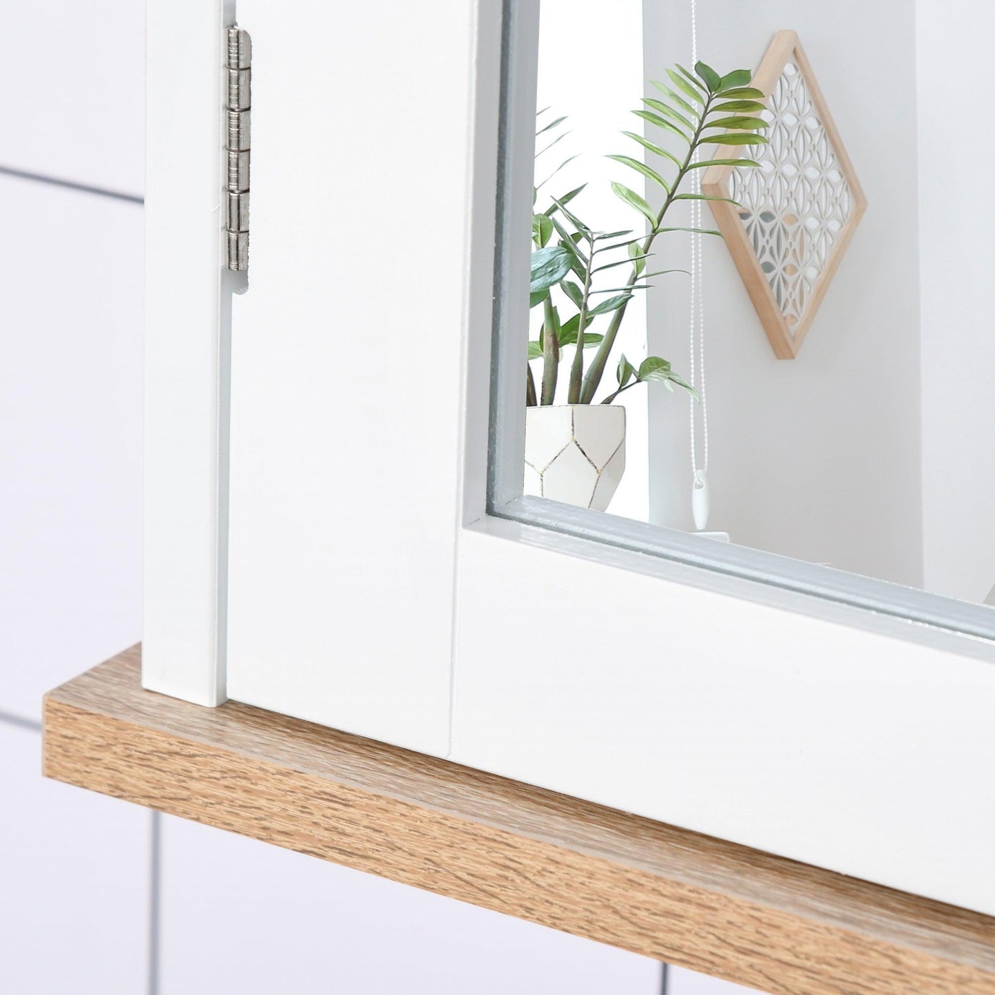 Kleankin Bathroom Mirror Cabinet: Double Door, Adjustable Shelf - ALL4U RETAILER LTD