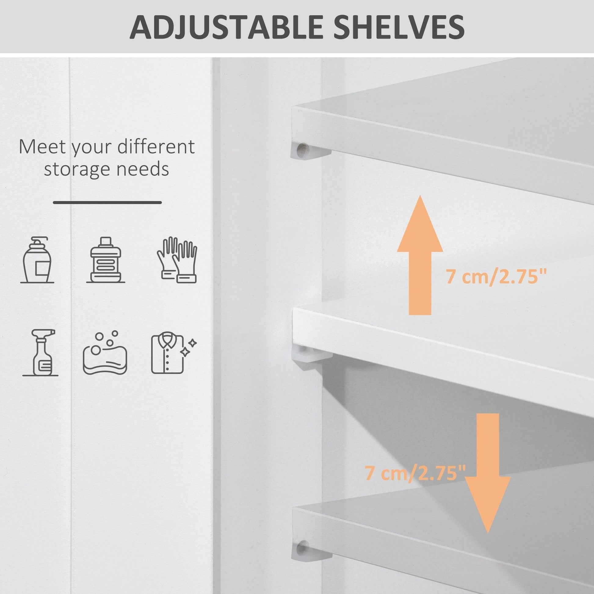 Kleankin Bathroom Storage Cabinet - 2 Drawers & Shelf (White) - ALL4U RETAILER LTD