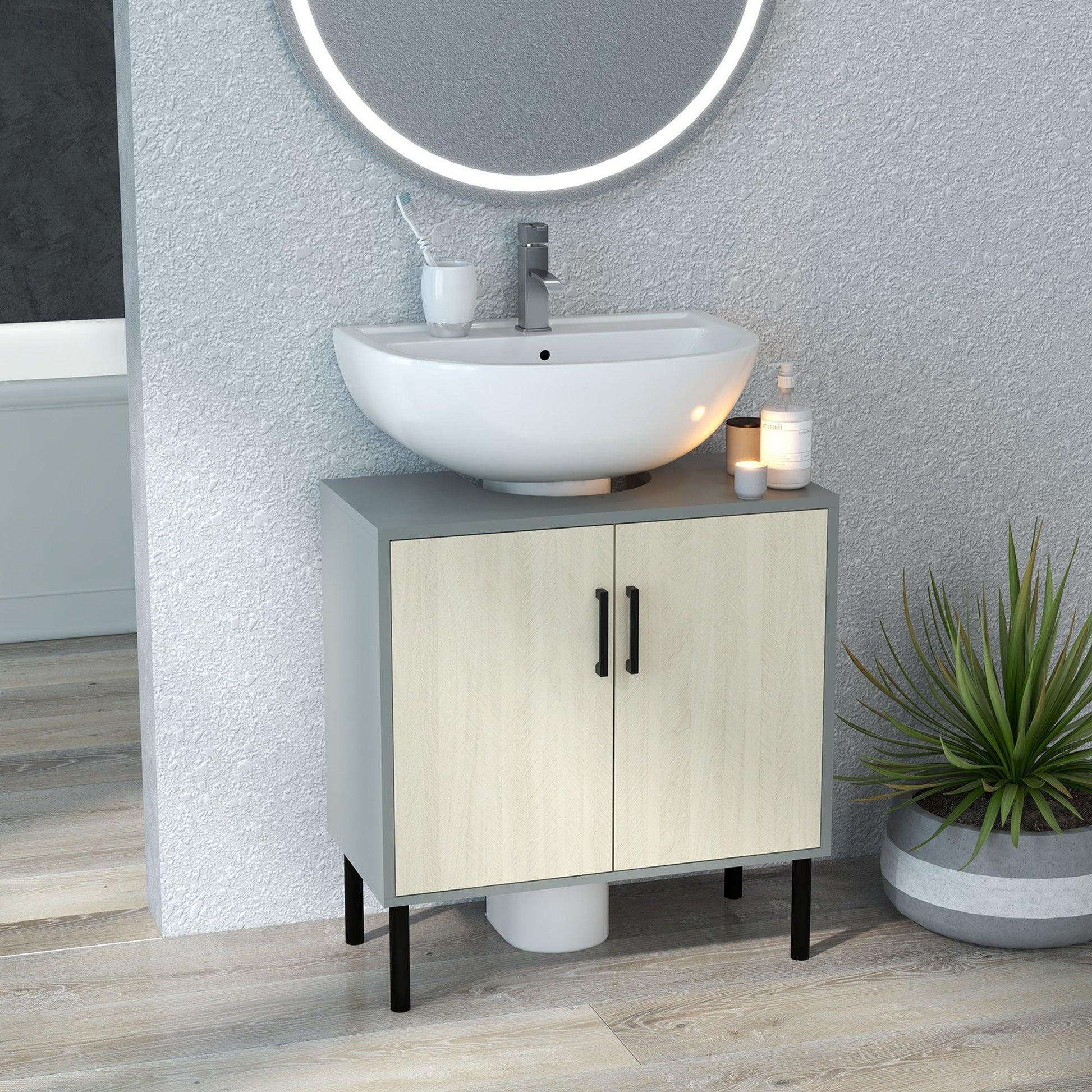 Kleankin Bathroom Storage Cabinet 60x30cm - ALL4U RETAILER LTD