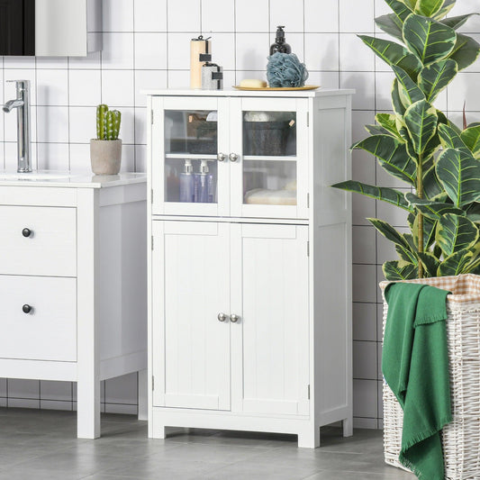 Kleankin Bathroom Storage Cabinet: White and Elegant - ALL4U RETAILER LTD