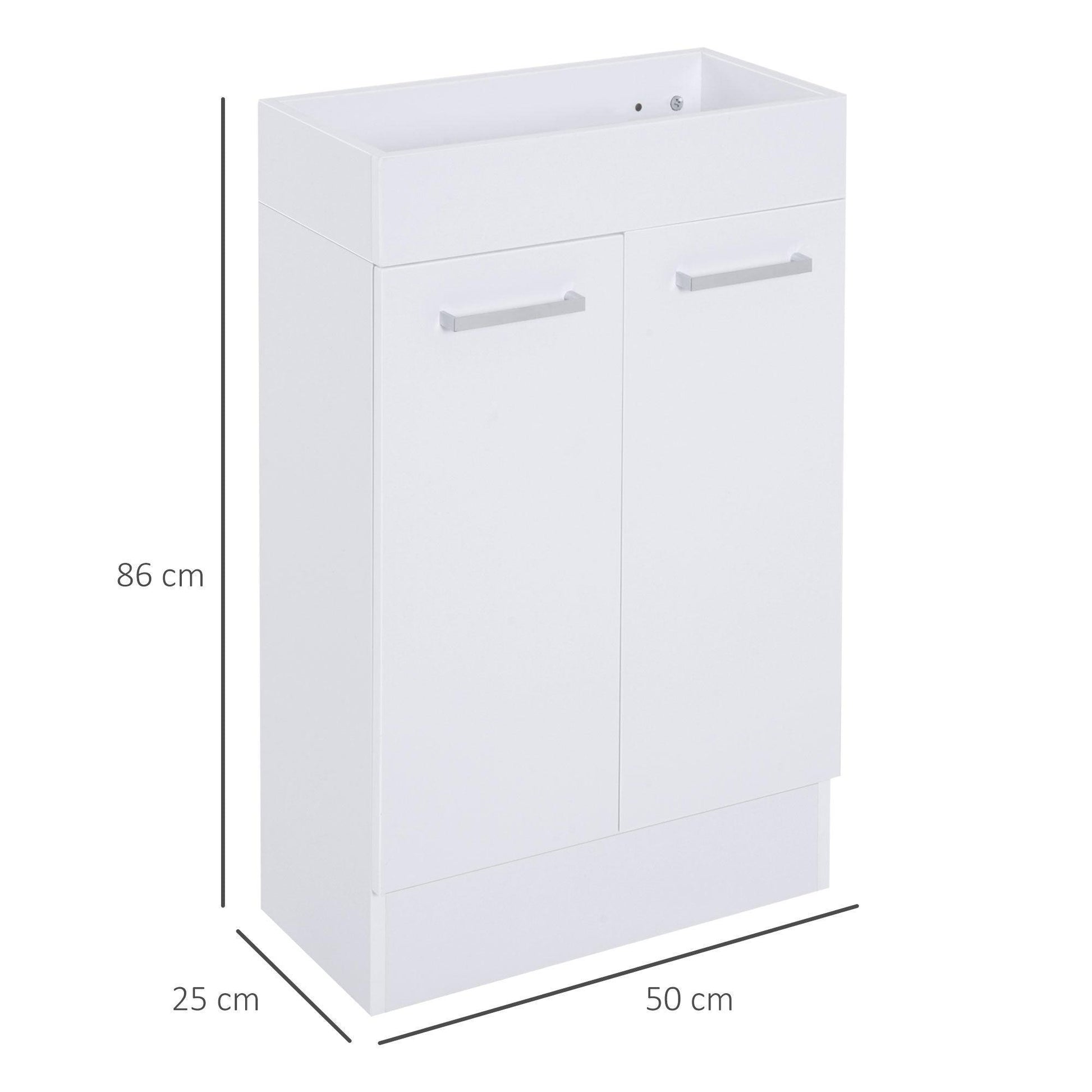 Kleankin Bathroom Storage Cabinet with Ceramic Basin - ALL4U RETAILER LTD