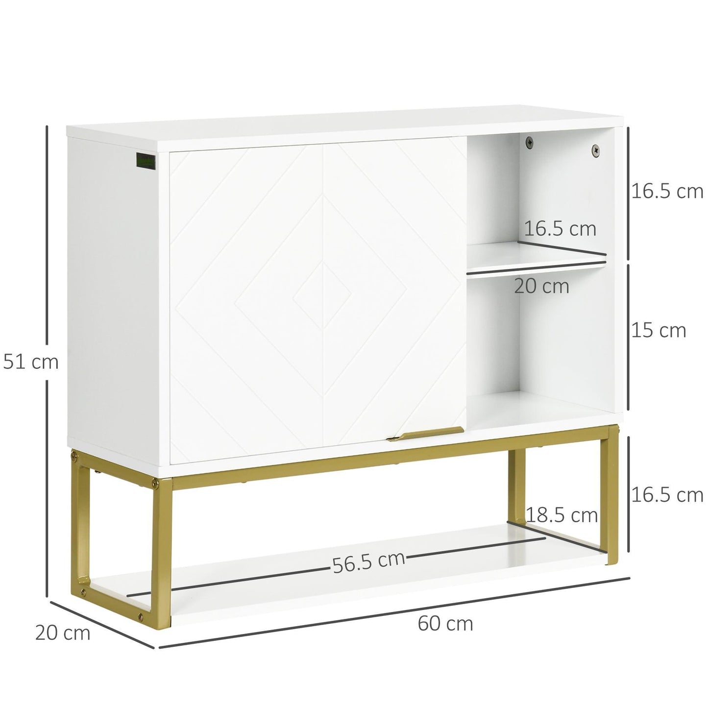 Kleankin Bathroom Wall Cabinet - White Over Toilet Storage - ALL4U RETAILER LTD