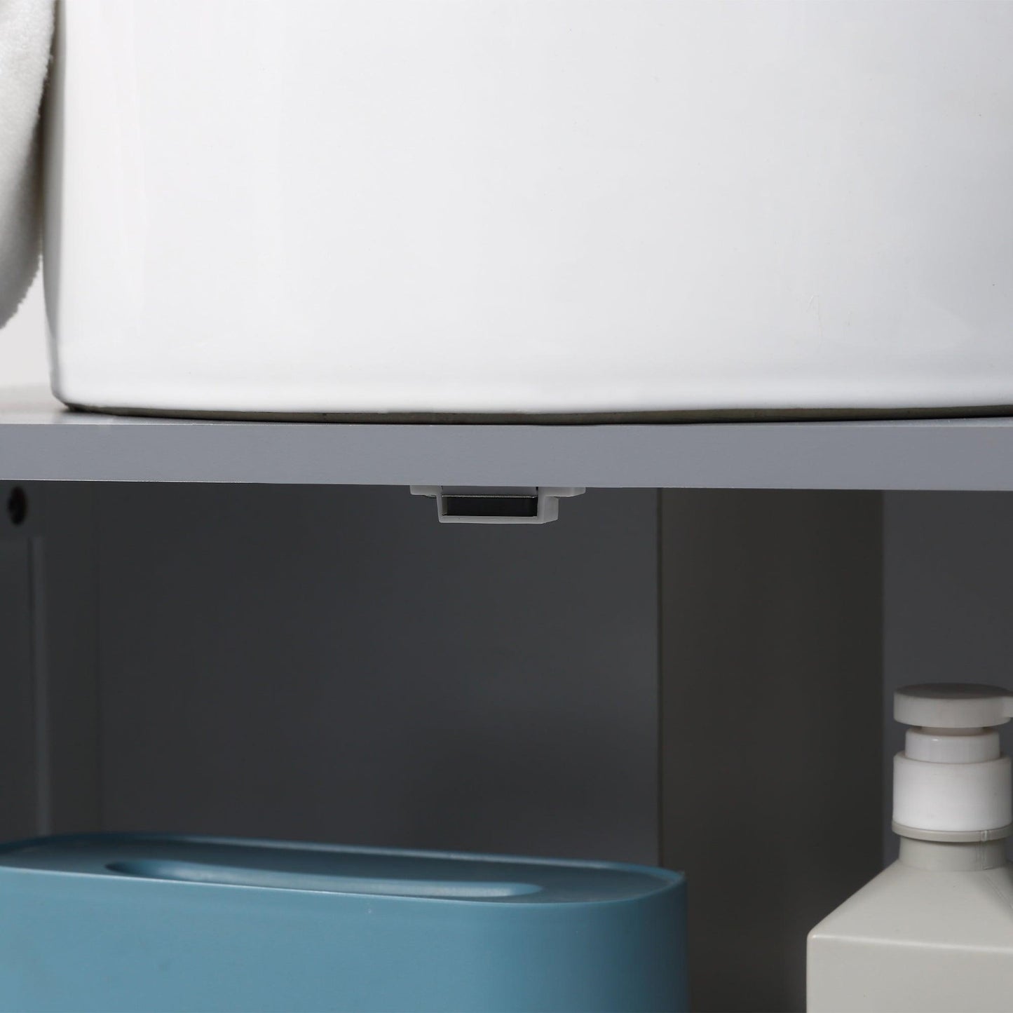 Kleankin Double Door Under Sink Cabinet - White - ALL4U RETAILER LTD