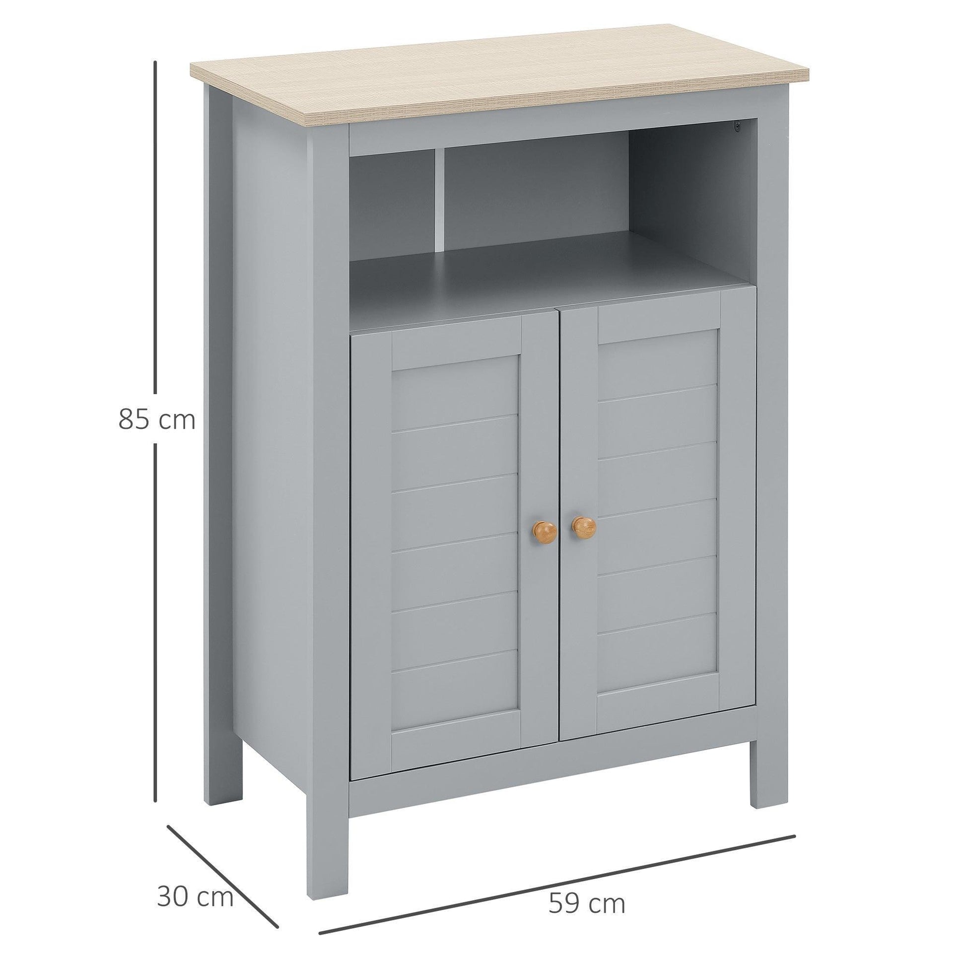 Kleankin Grey Bathroom Storage Cabinet - ALL4U RETAILER LTD