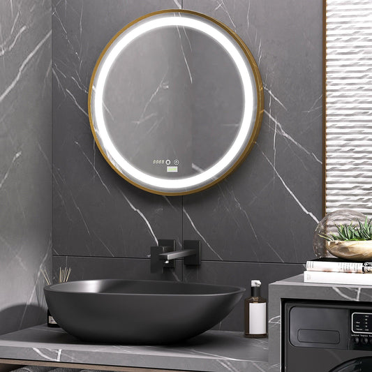 Kleankin LED Bathroom Mirror - Dimmable & Lighted - ALL4U RETAILER LTD