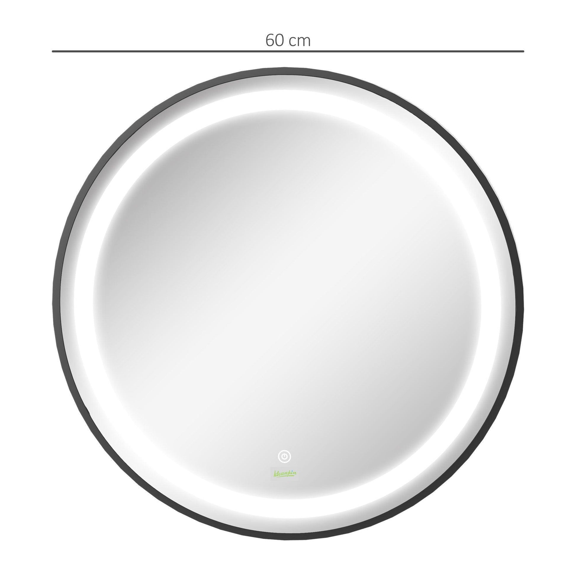 Kleankin LED Bathroom Mirror, Wall-Mounted with Dimmable Light - ALL4U RETAILER LTD