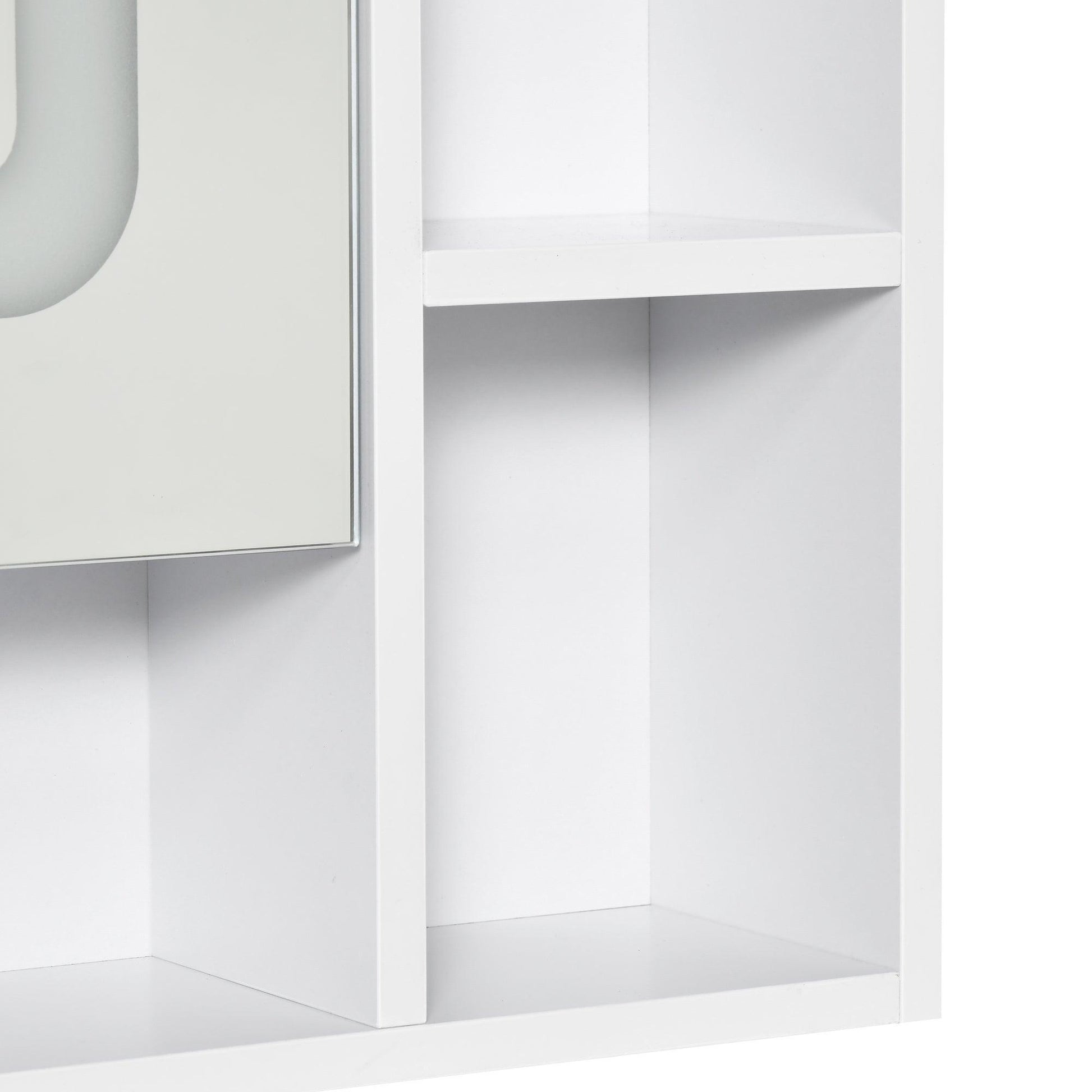 Kleankin LED Illuminated Bathroom Mirror Cabinet, Wall-mounted - ALL4U RETAILER LTD