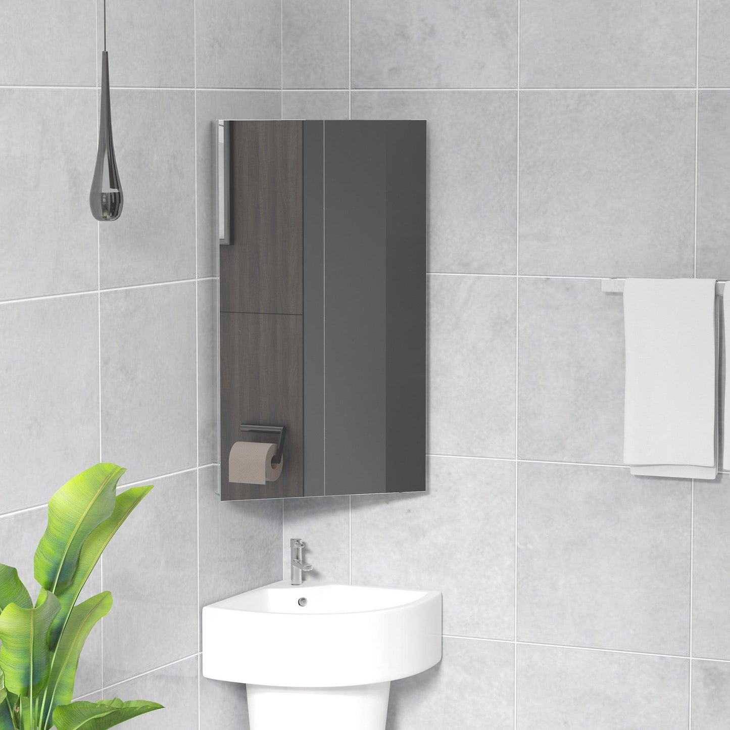 Kleankin LED Mirror with Shelf - Wall Mounted, 70x50cm - ALL4U RETAILER LTD