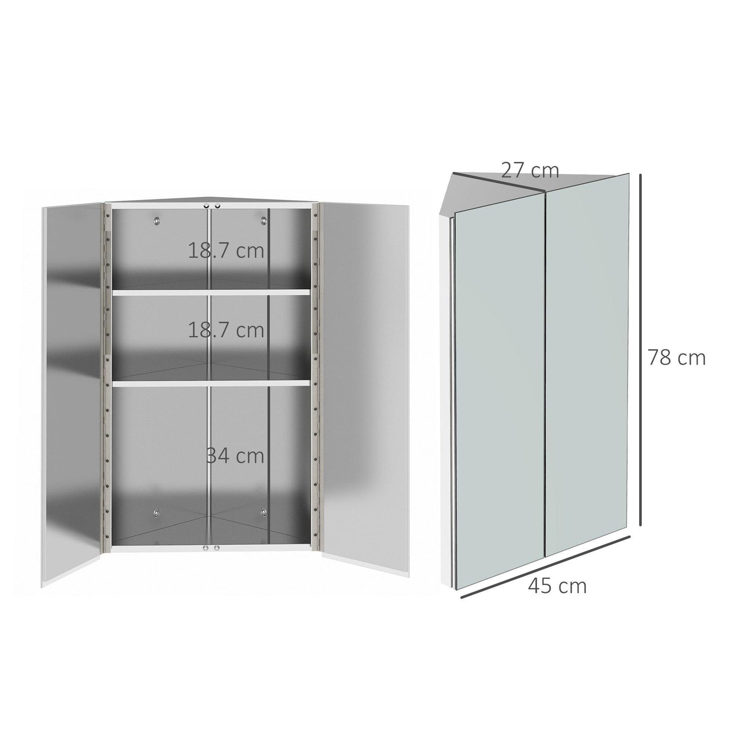 Kleankin LED Mirror with Shelf - Wall Mounted, 70x50cm - ALL4U RETAILER LTD