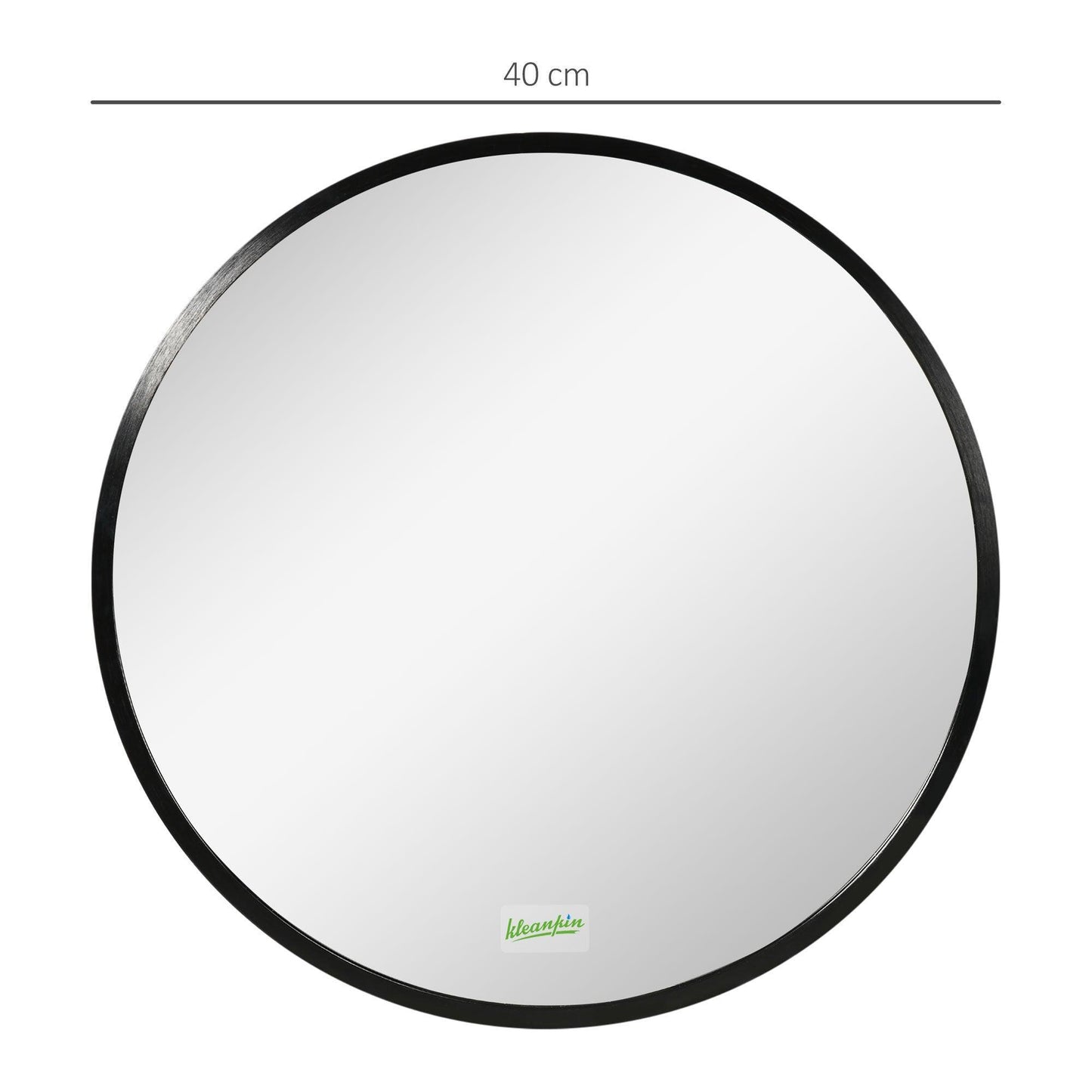 Kleankin Modern Black Round Mirror - 40x40 cm - ALL4U RETAILER LTD