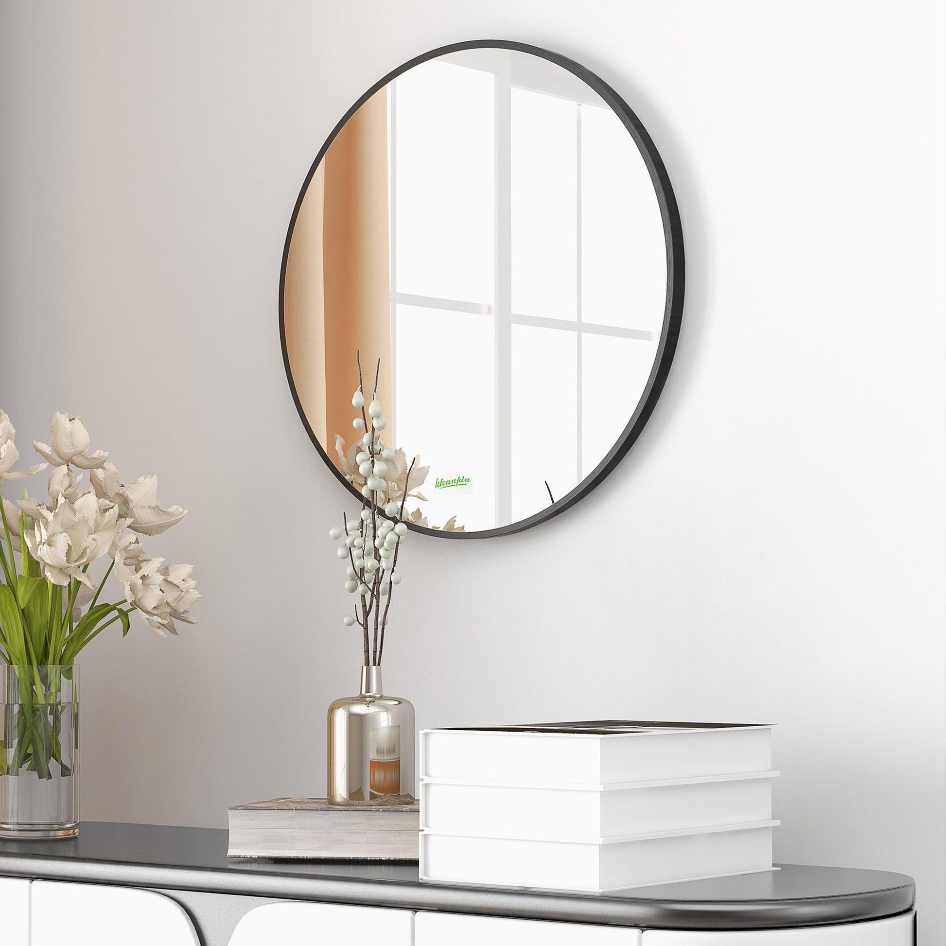 Kleankin Modern Black Wall Mirror, Square - ALL4U RETAILER LTD