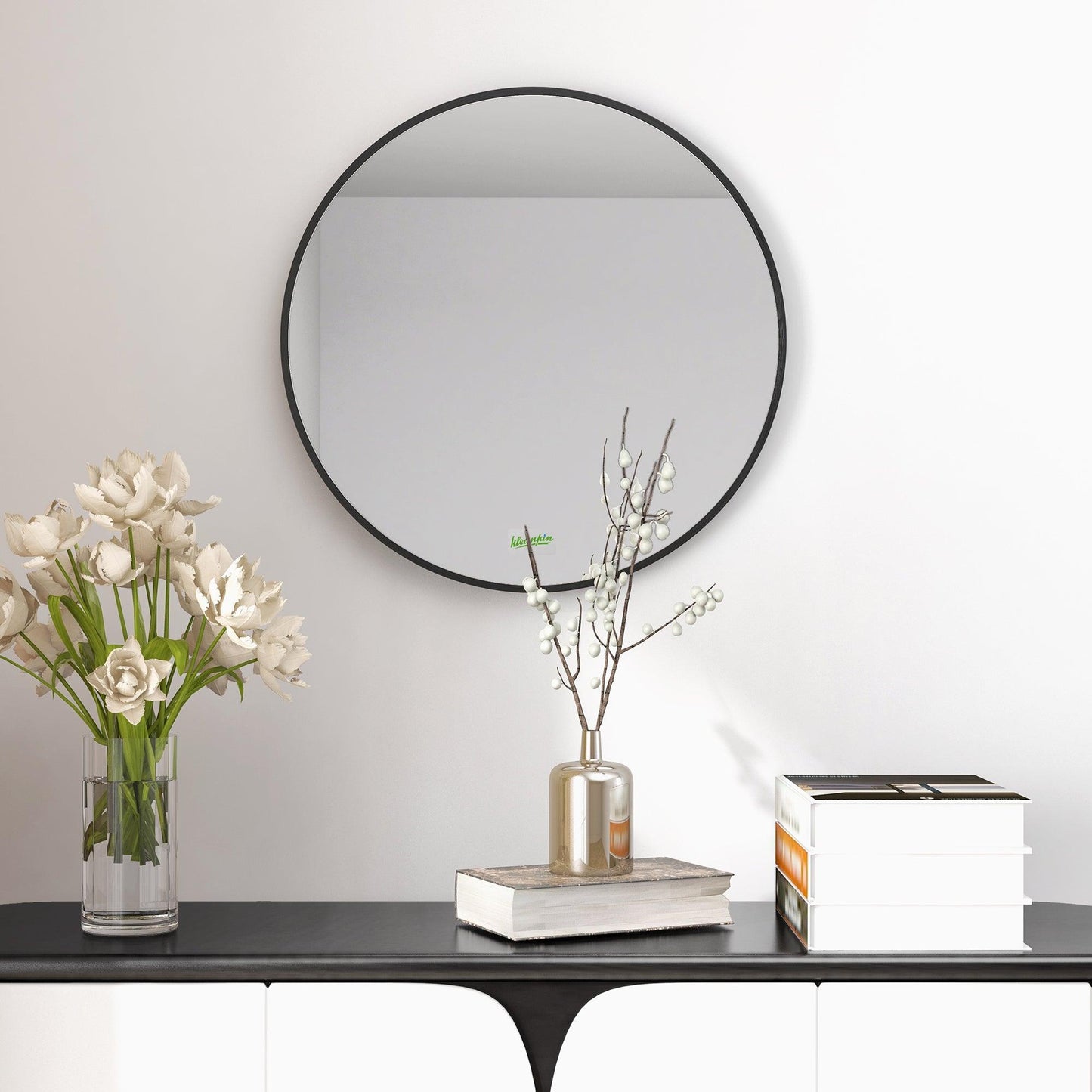 Kleankin Modern Black Wall Mirror, Square - ALL4U RETAILER LTD