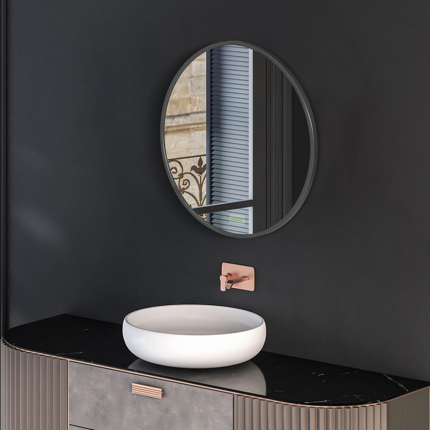 Kleankin Modern Black Wall Mirror, Square - ALL4U RETAILER LTD