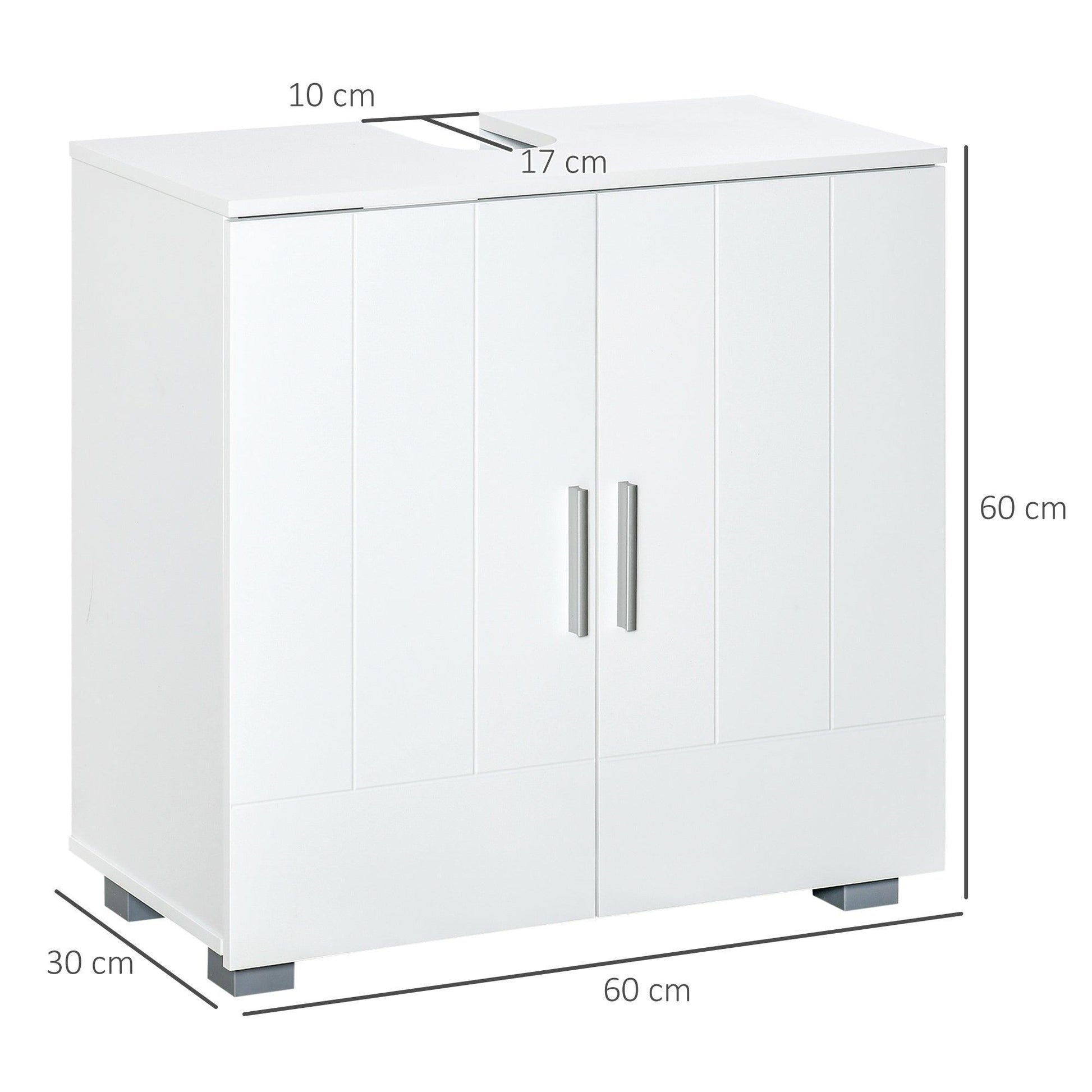 Kleankin Under Sink Cabinet - White Vanity Unit - ALL4U RETAILER LTD