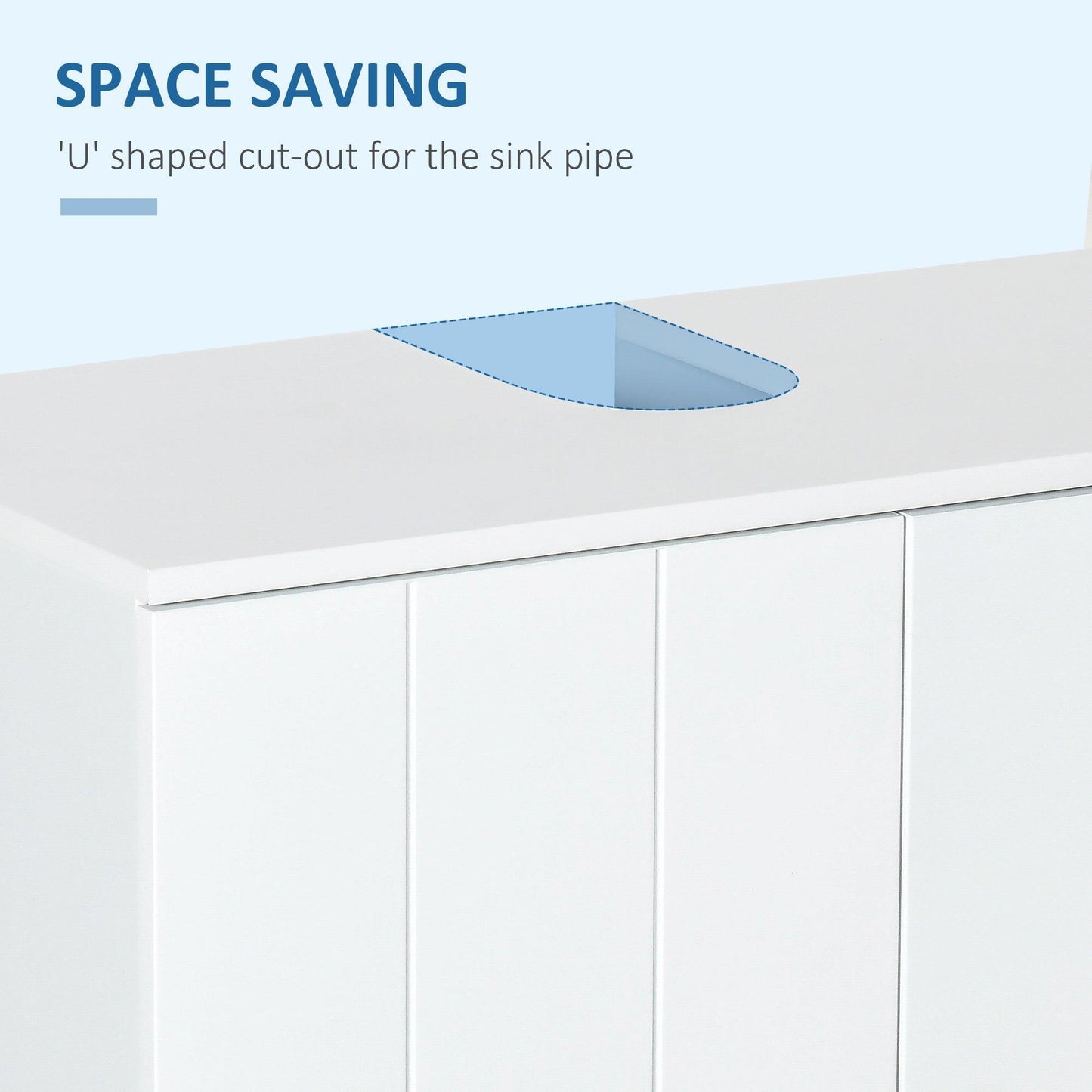 Kleankin Under Sink Cabinet - White Vanity Unit - ALL4U RETAILER LTD