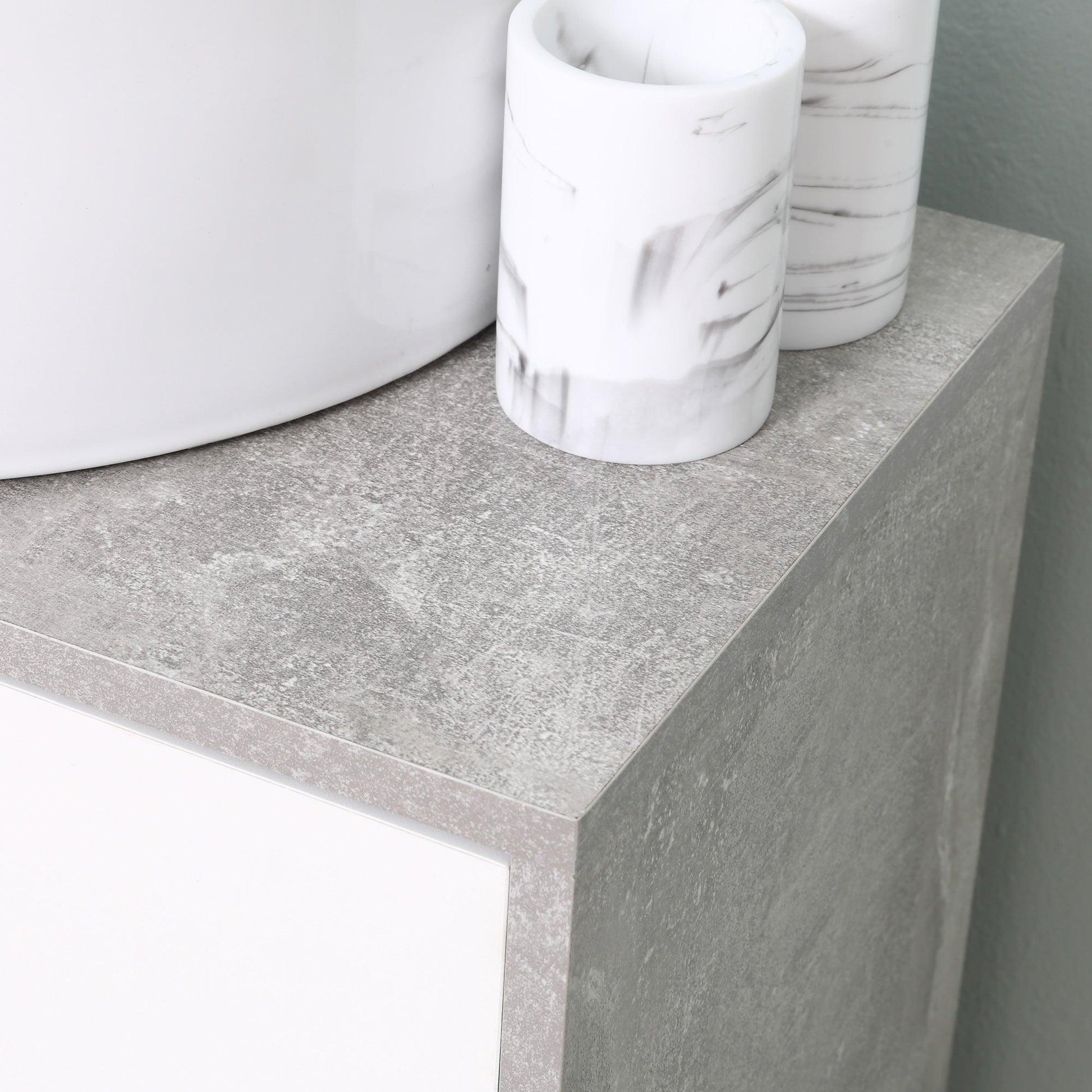 Kleankin Under Sink Cabinet: White/Grey Storage - ALL4U RETAILER LTD