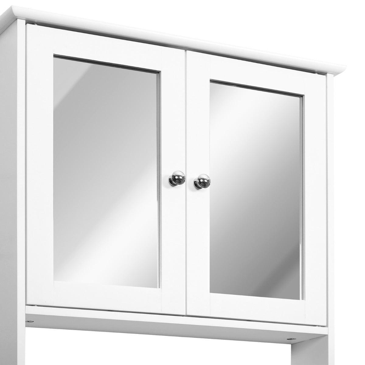 Kleankin Wall-mounted Bathroom Cabinet Mirror - White - ALL4U RETAILER LTD