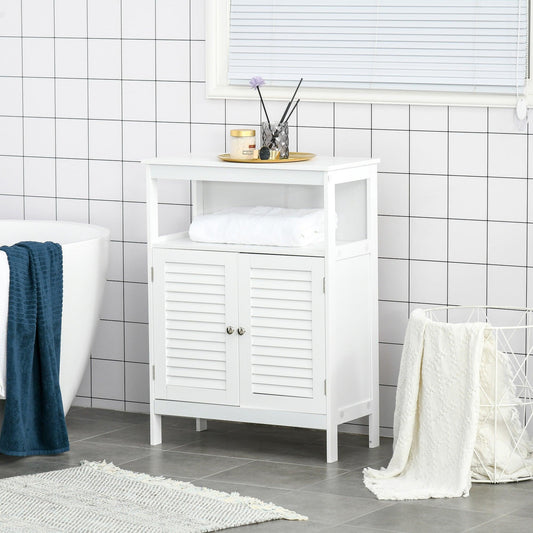 Kleankin White Bathroom Cabinet - Simplistic Storage Solution - ALL4U RETAILER LTD