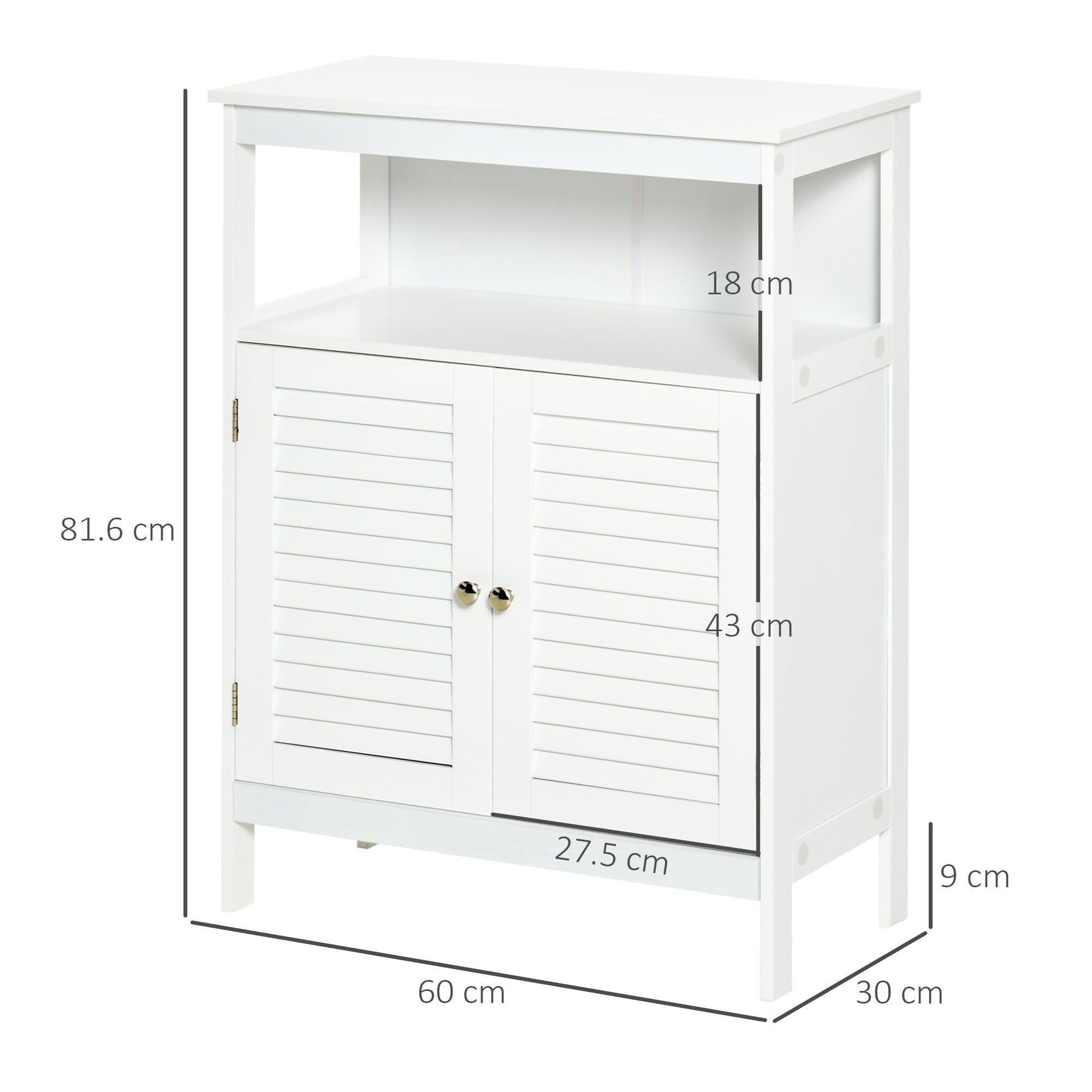 Kleankin White Bathroom Cabinet - Simplistic Storage Solution - ALL4U RETAILER LTD