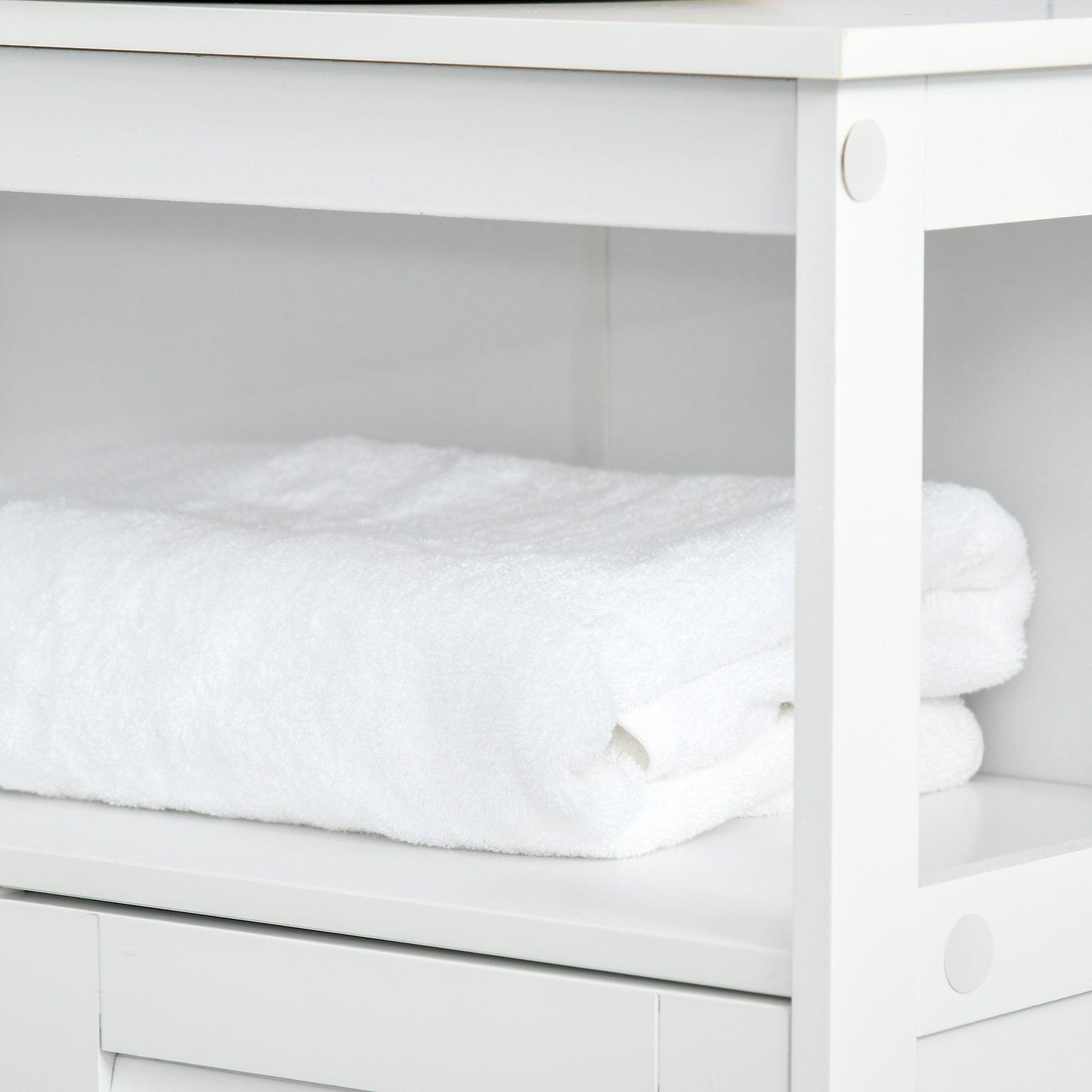 Kleankin White Bathroom Cabinet - Simplistic Storage Solution - ALL4U RETAILER LTD