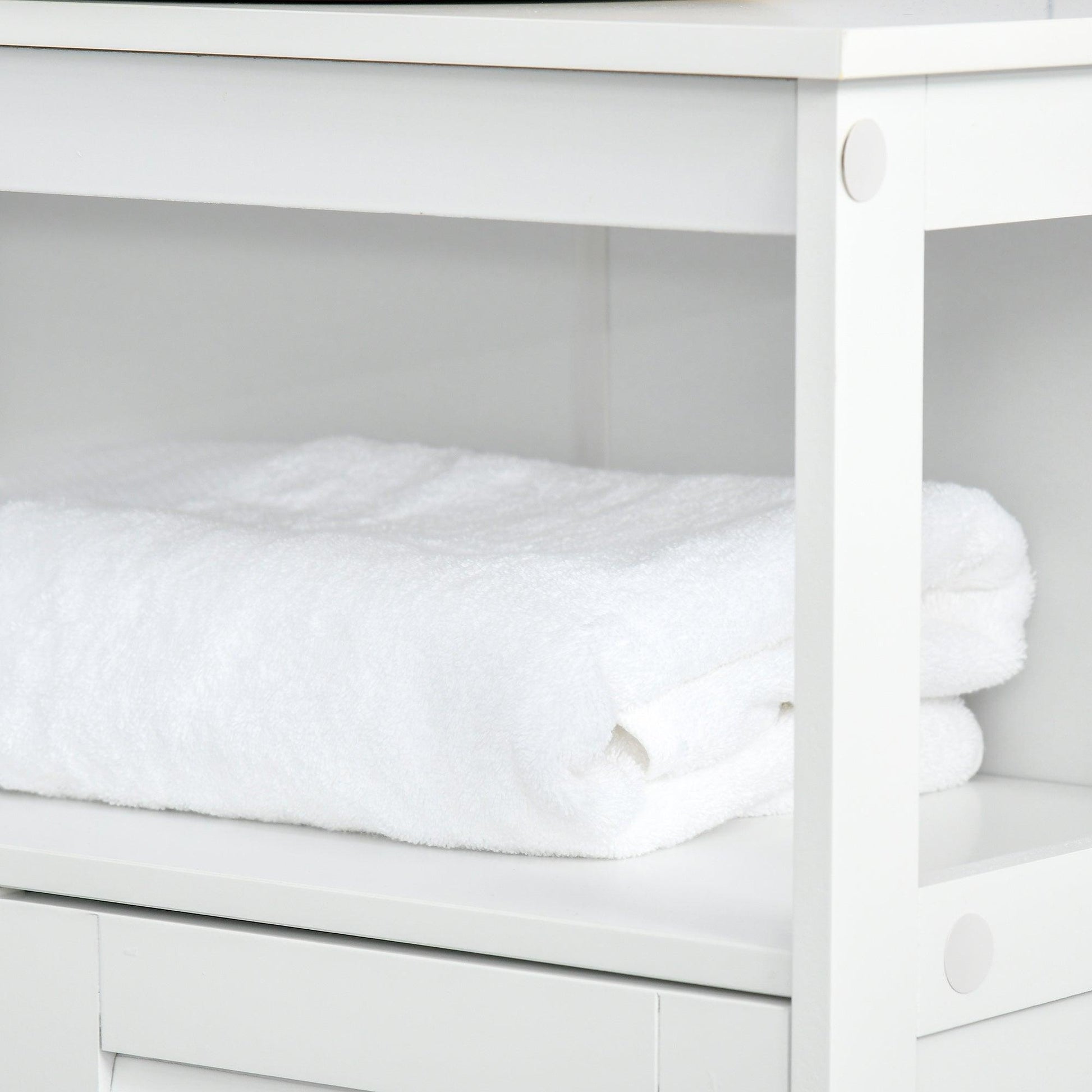 Kleankin White Bathroom Cabinet - Simplistic Storage Solution - ALL4U RETAILER LTD