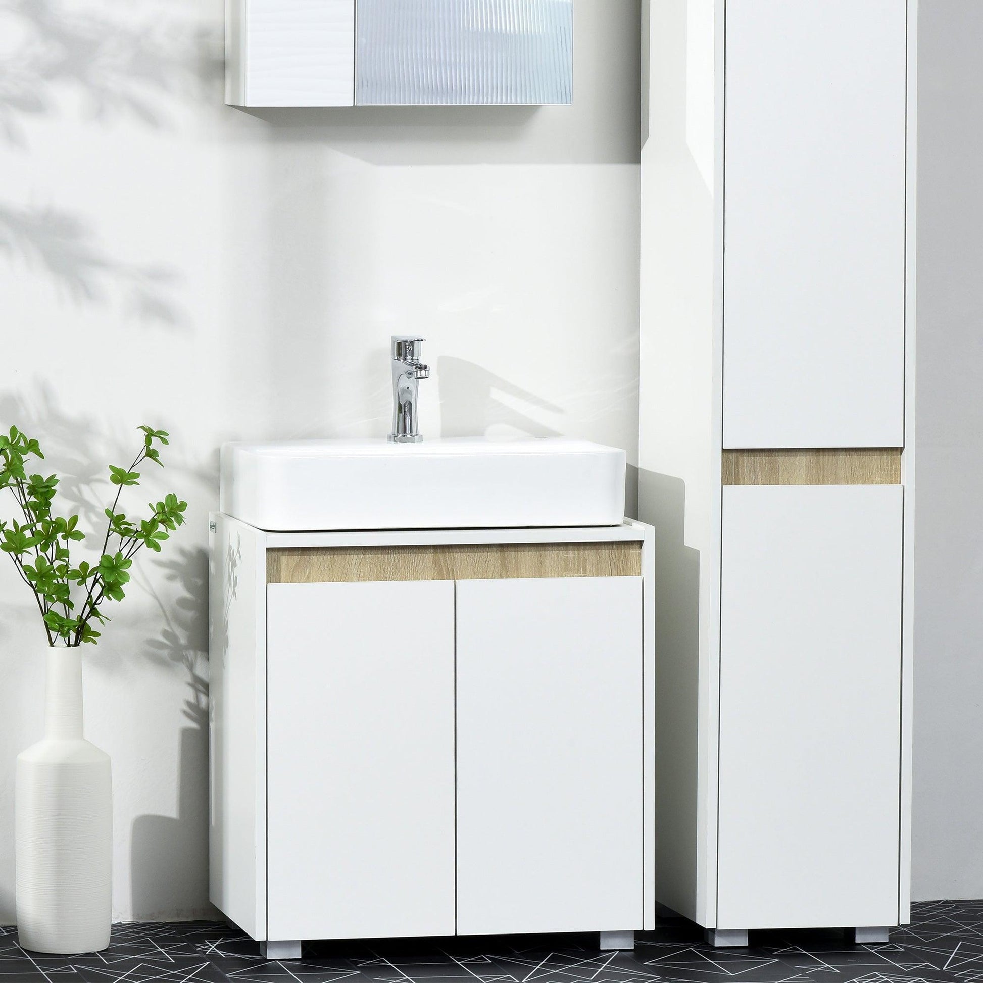 Kleankin White Bathroom Sink Cabinet - ALL4U RETAILER LTD