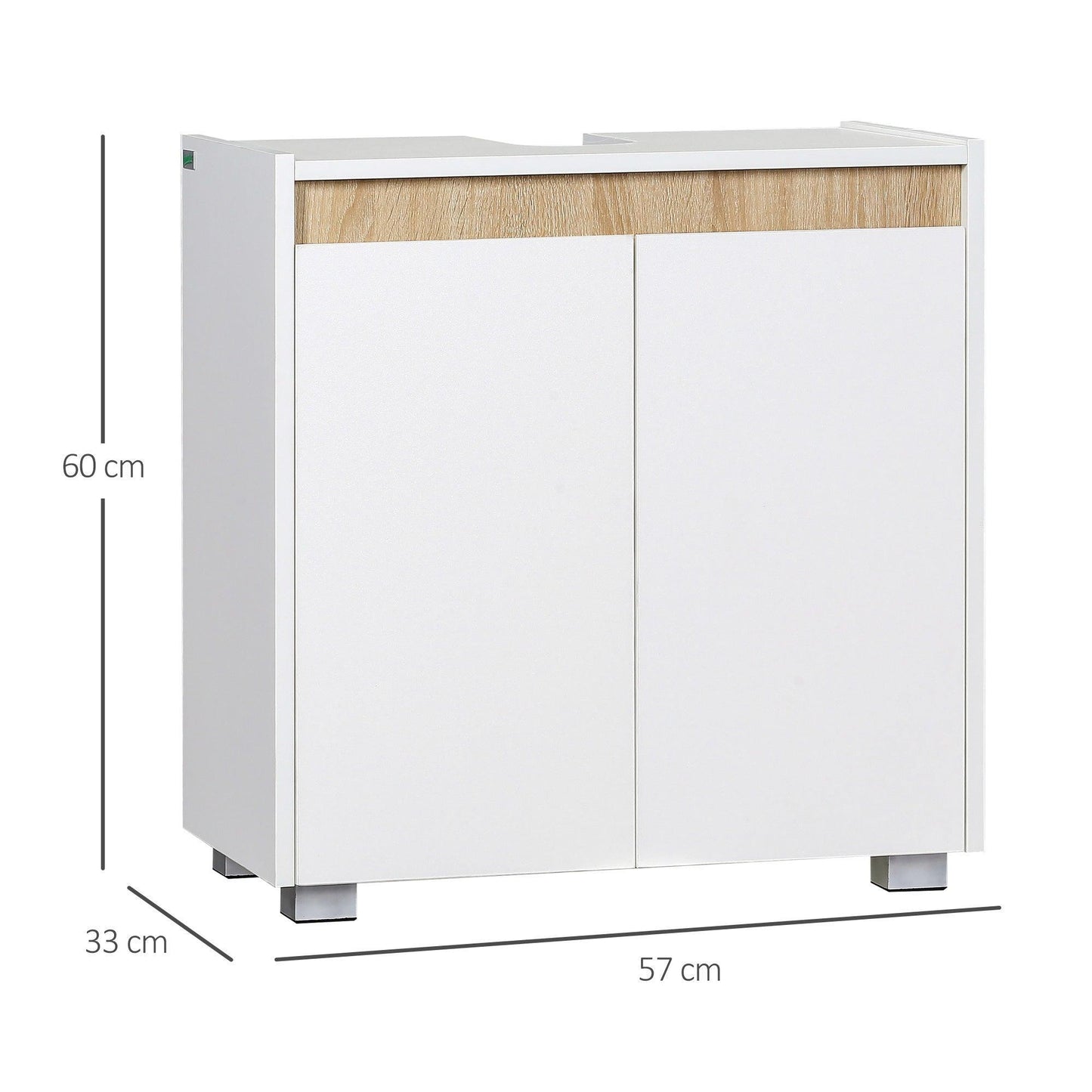 Kleankin White Bathroom Sink Cabinet - ALL4U RETAILER LTD