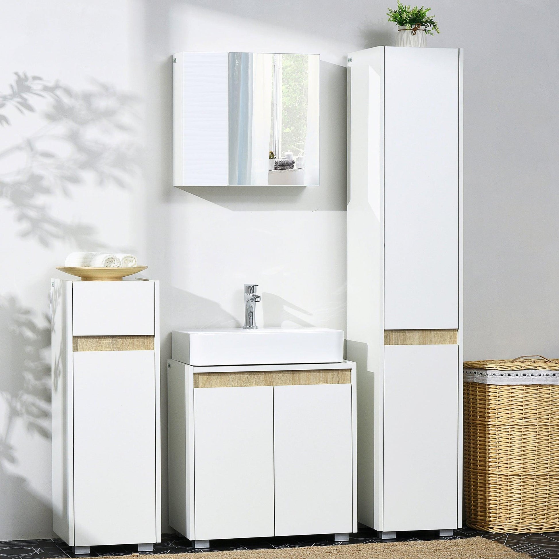 Kleankin White Bathroom Sink Cabinet - ALL4U RETAILER LTD