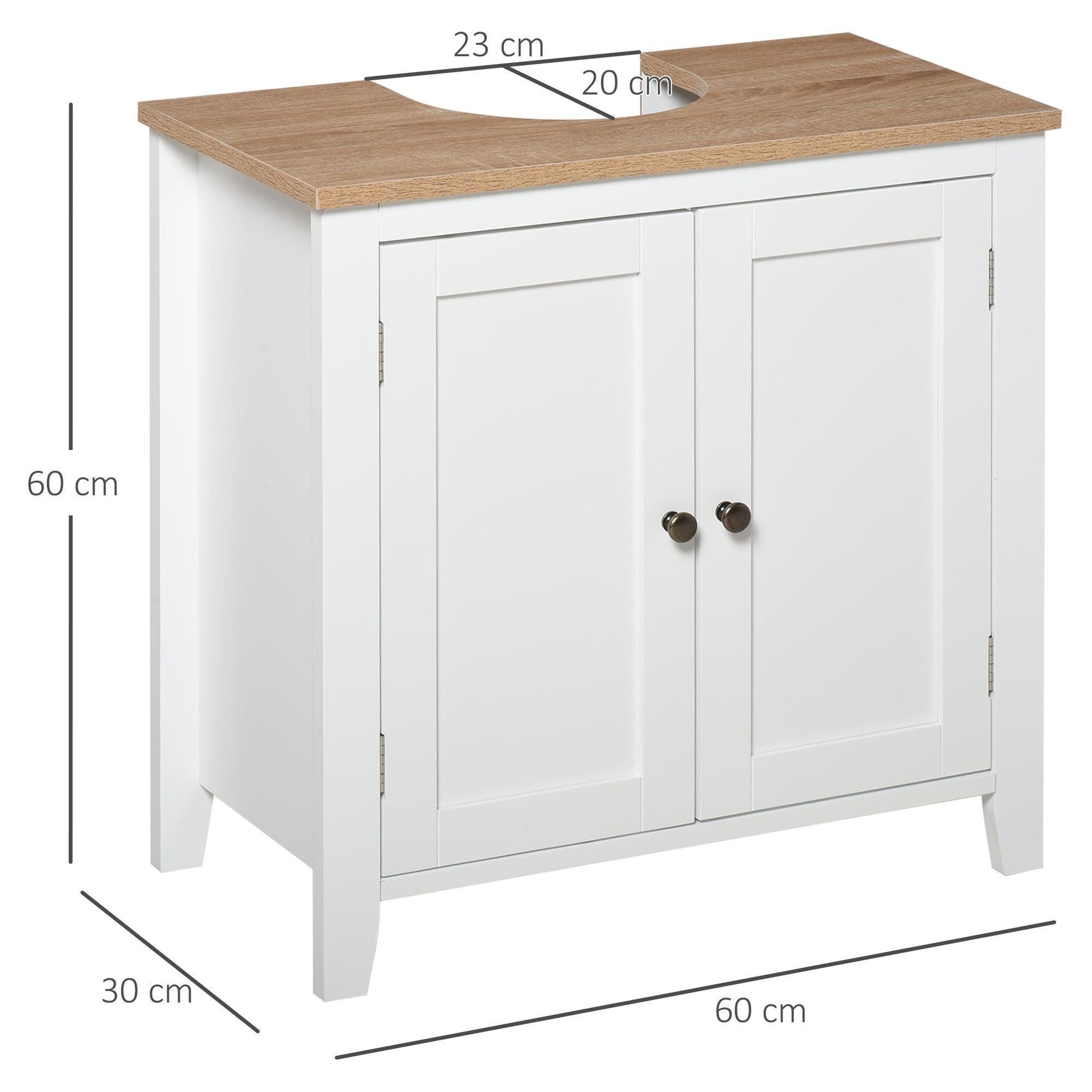 Kleankin White Bathroom Sink Cabinet – Space-Saving Organiser - ALL4U RETAILER LTD