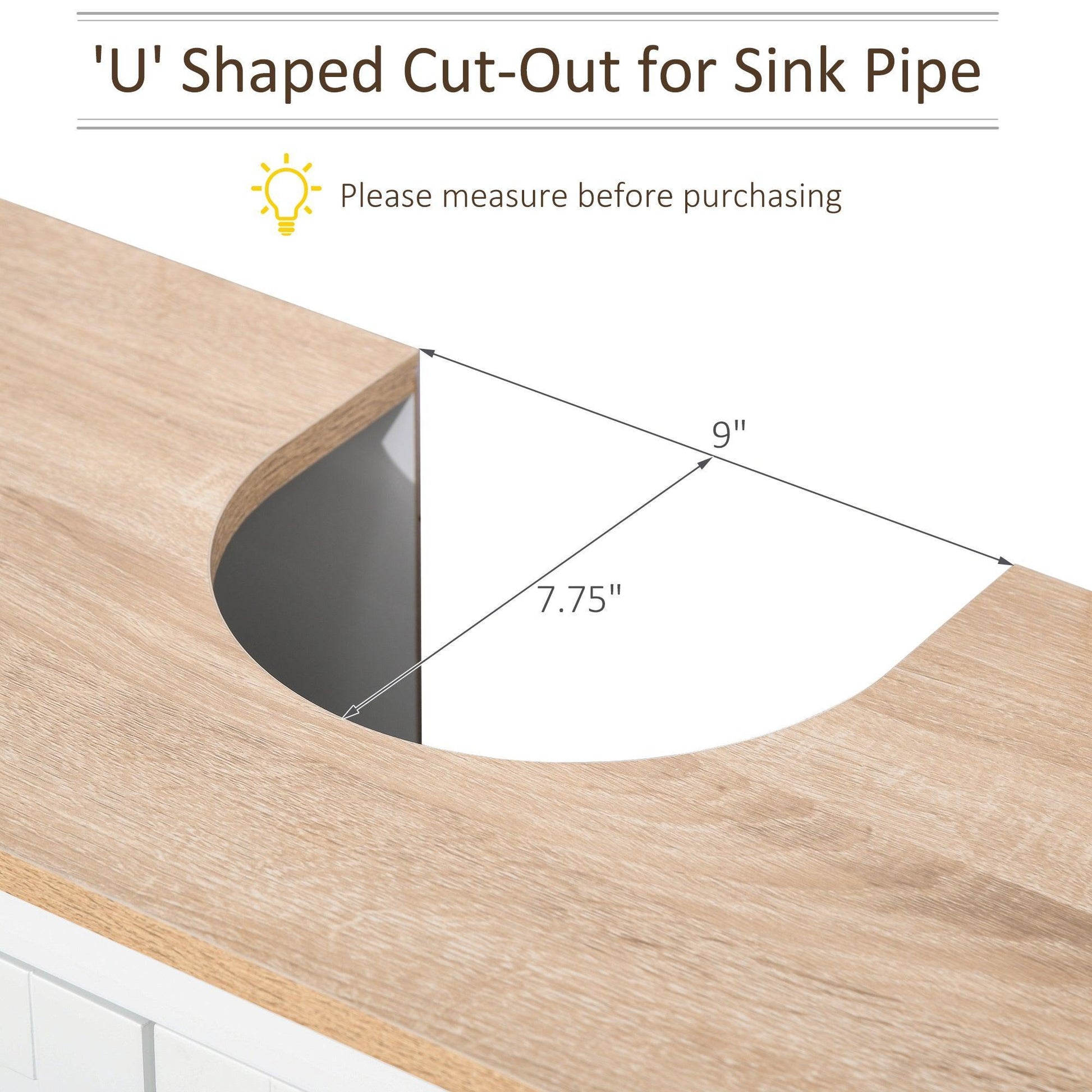 Kleankin White Bathroom Sink Cabinet – Space-Saving Organiser - ALL4U RETAILER LTD