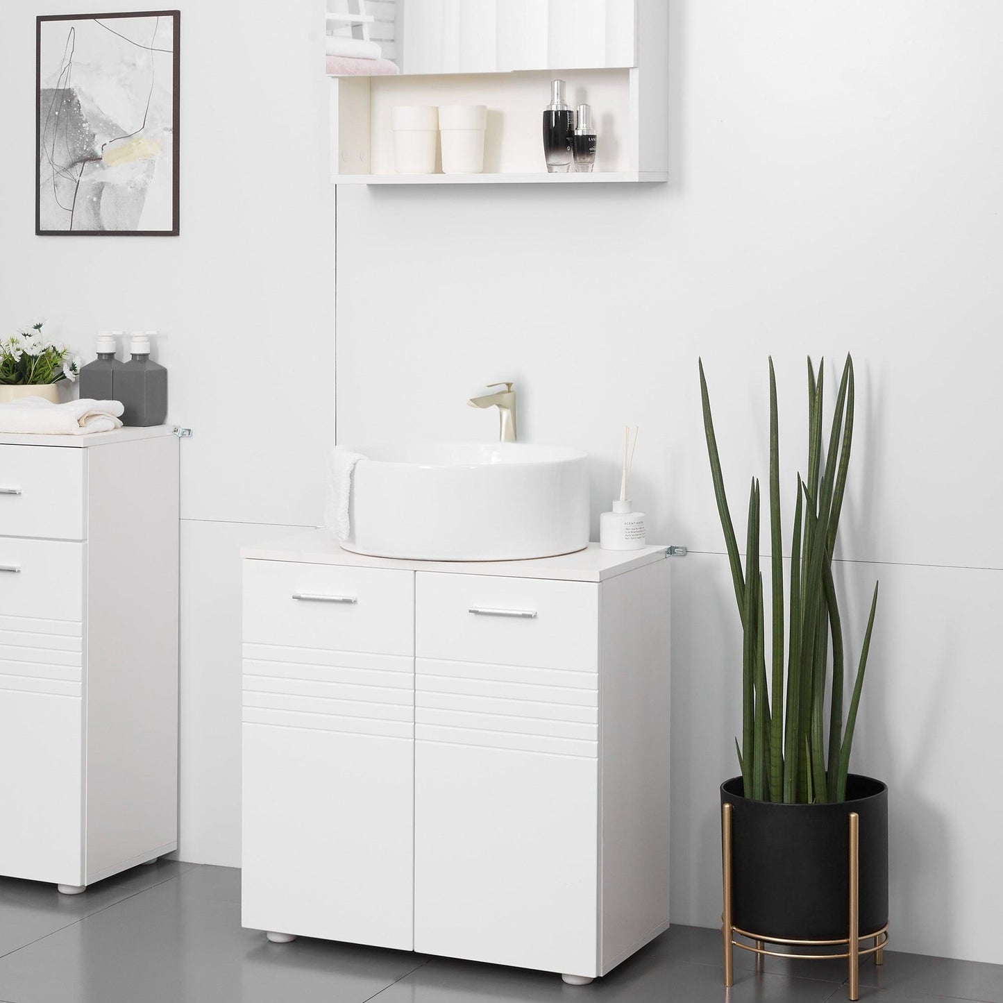 Kleankin White Under Sink Storage Cabinet - ALL4U RETAILER LTD