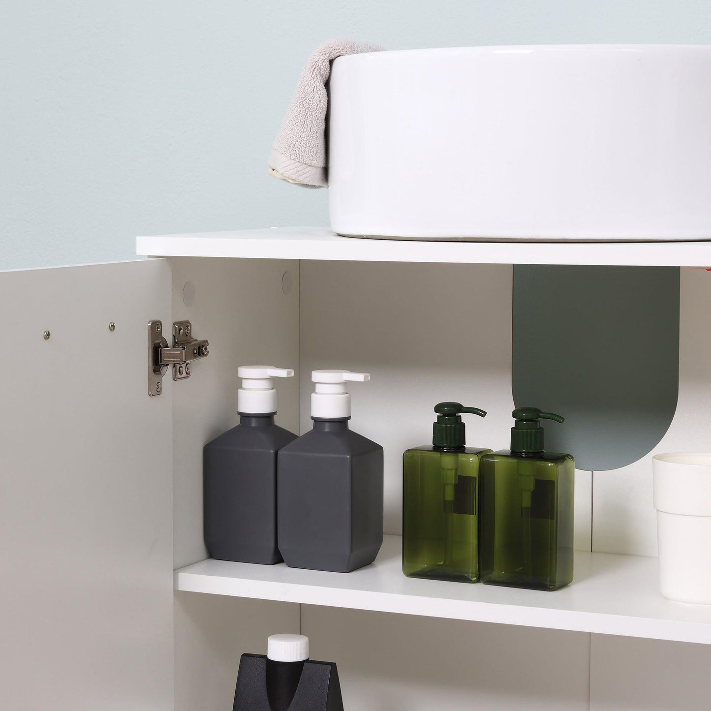 Kleankin White Under Sink Storage Cabinet - ALL4U RETAILER LTD