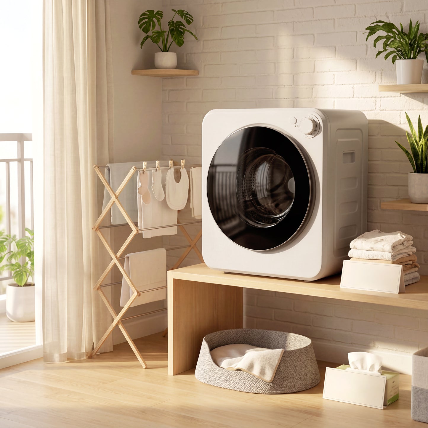 HOMCOM 4Kg Front Load Portable Laundry Dryer With Two Power Modes 400W 800W White