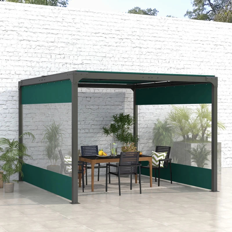 Outsunny 3x2m Side Panels with Large Window, for 3(m) Long Pergola, Green - ALL4U RETAILER LTD