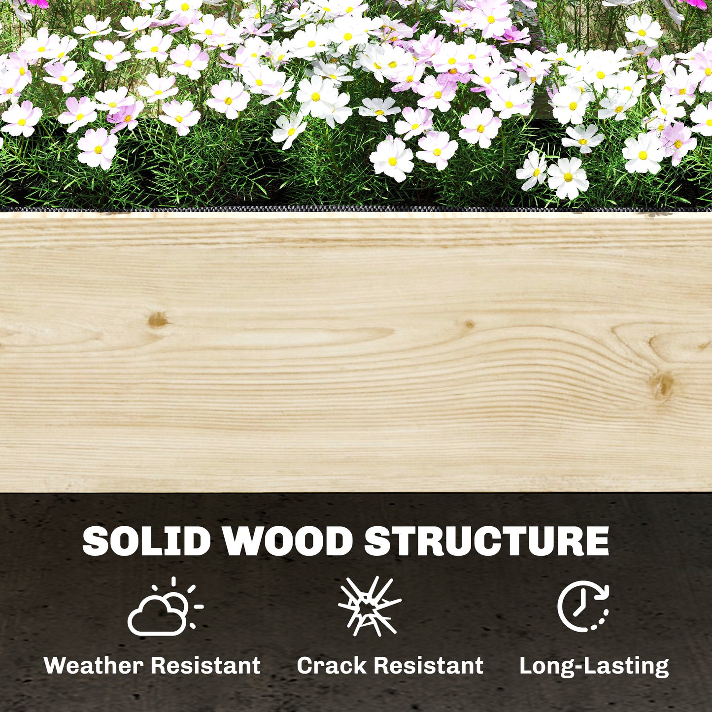 Outsunny Raised Garden Bed 2 Tier Stepped Design Planter Box With Trellis For Climbing Plants 108x62x120 Cm