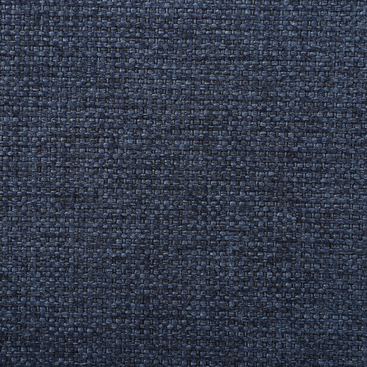 Blue woven upholstery fabric close-up with textured surface