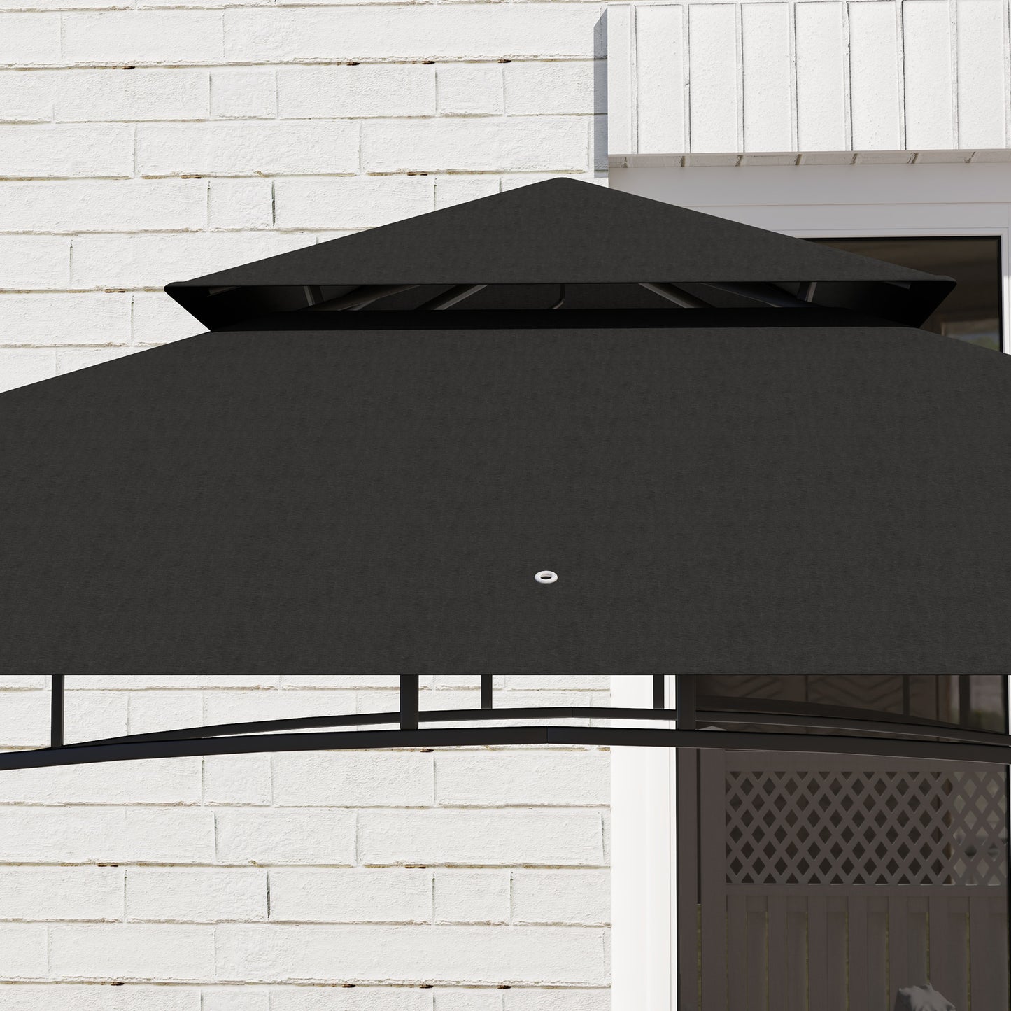 Outsunny 150 by 240 cm BBQ Grill Gazebo With Shelves Grey Outdoor Cooking Shelter for Garden Patio Party