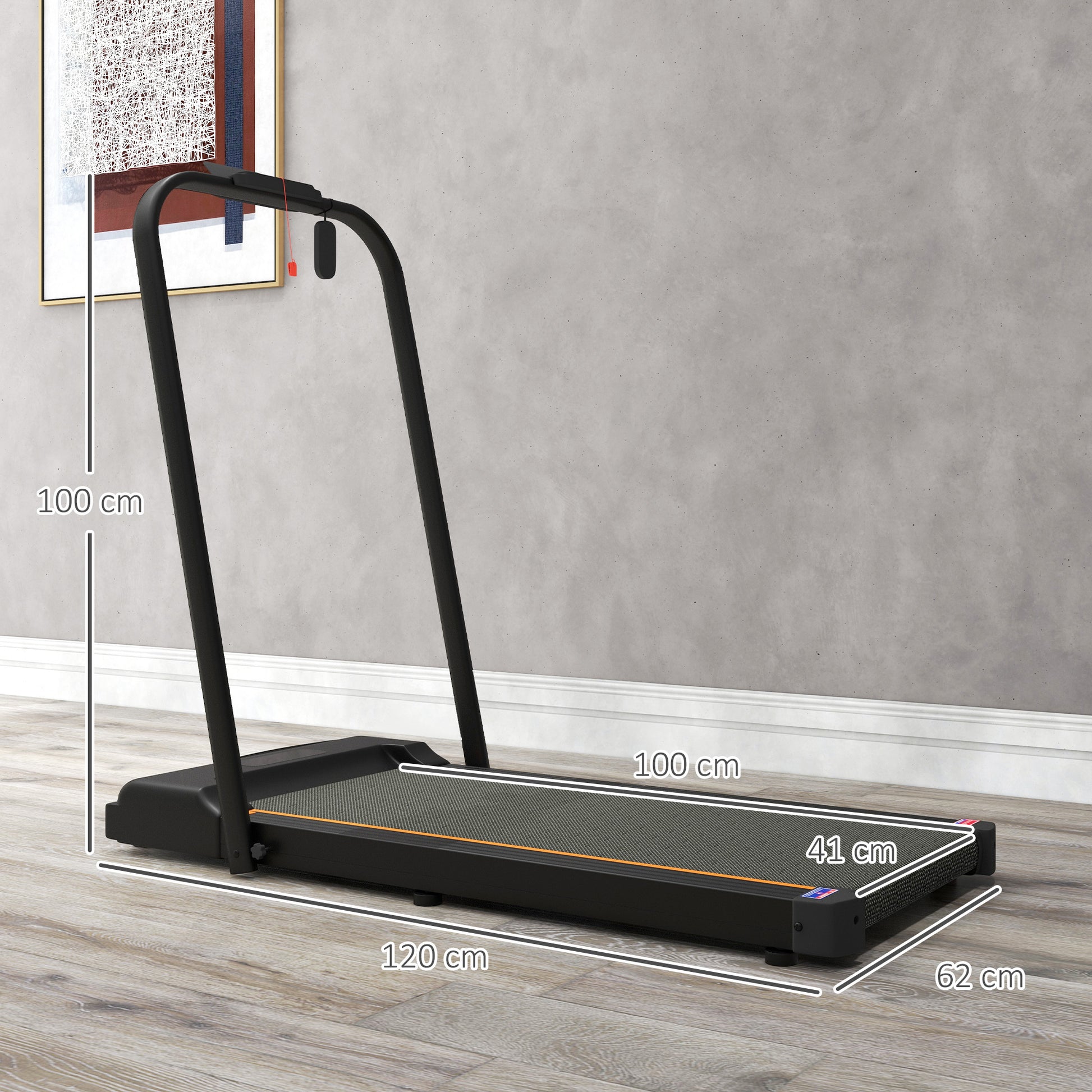 SPORTNOW 2.5HP Folding Treadmill with Remote Control and LED Display for Home Gym and Office, Orange - ALL4U RETAILER LTD