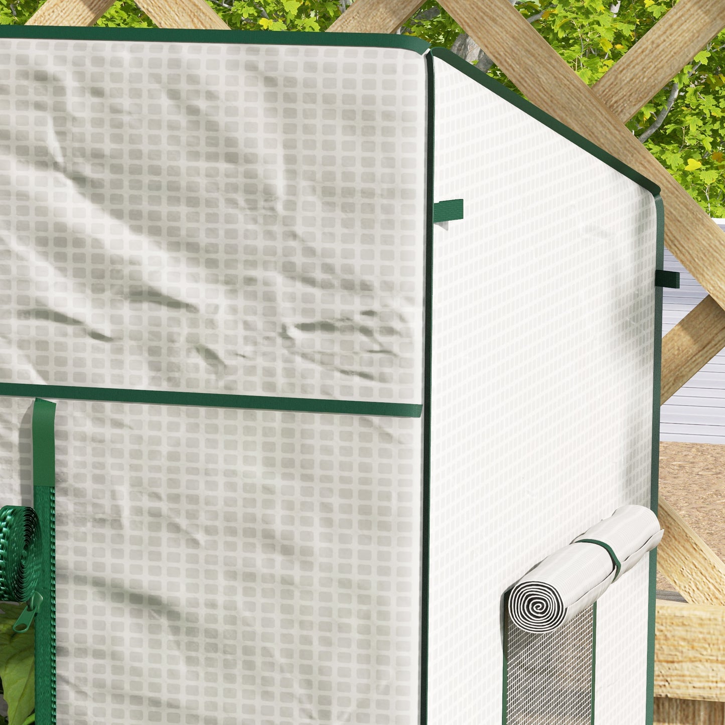 Outsunny Premium White PE Cover Walk-in Greenhouse for Outdoor Plant Growth - ALL4U RETAILER LTD