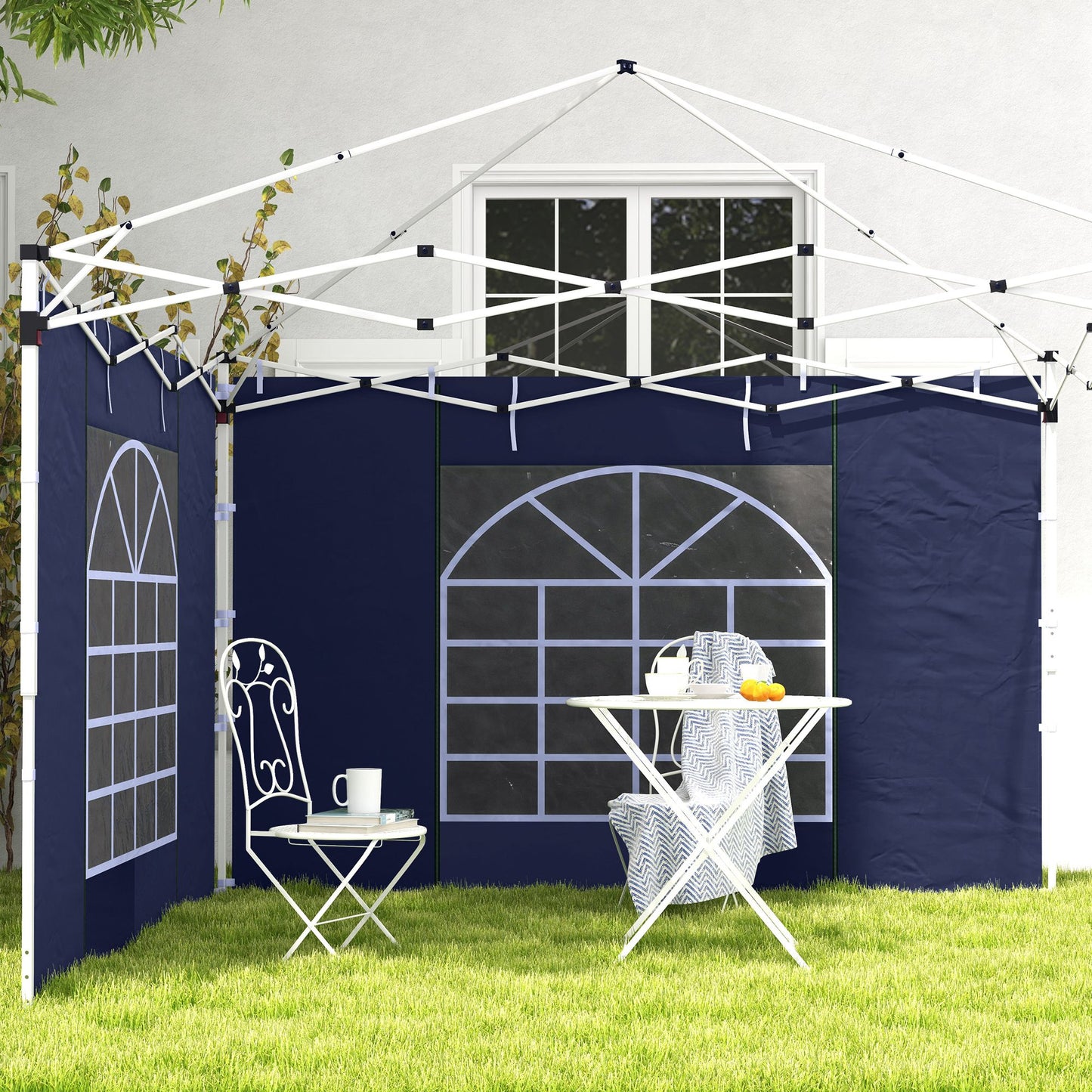 Outsunny Replacement Gazebo Side Walls Set 195 x 295 cm For 3x3m Or 3x6m Canopies Blue