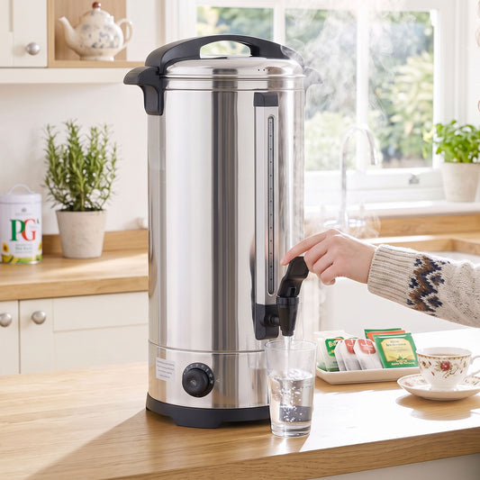 HOMCOM 24L Catering Urn 2500W Stainless Steel Hot Water Boiler Dispenser With Thermostat Keep Warm And Easy Pour Tap