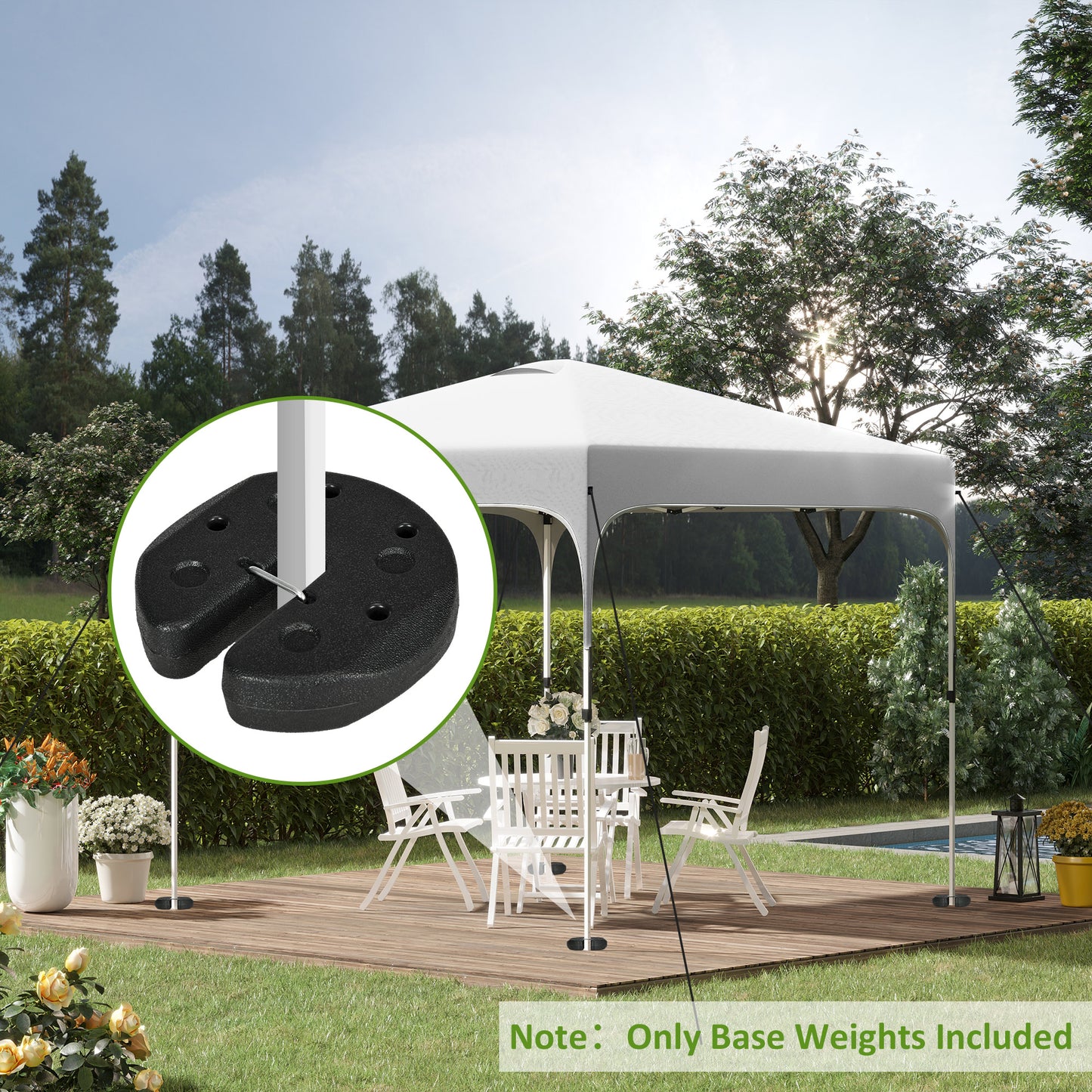 Outsunny Total 12kg Gazebo Weights Set of 4 for Gazebo Legs Canopies Tents with Reinforced Pins and Carry Belt