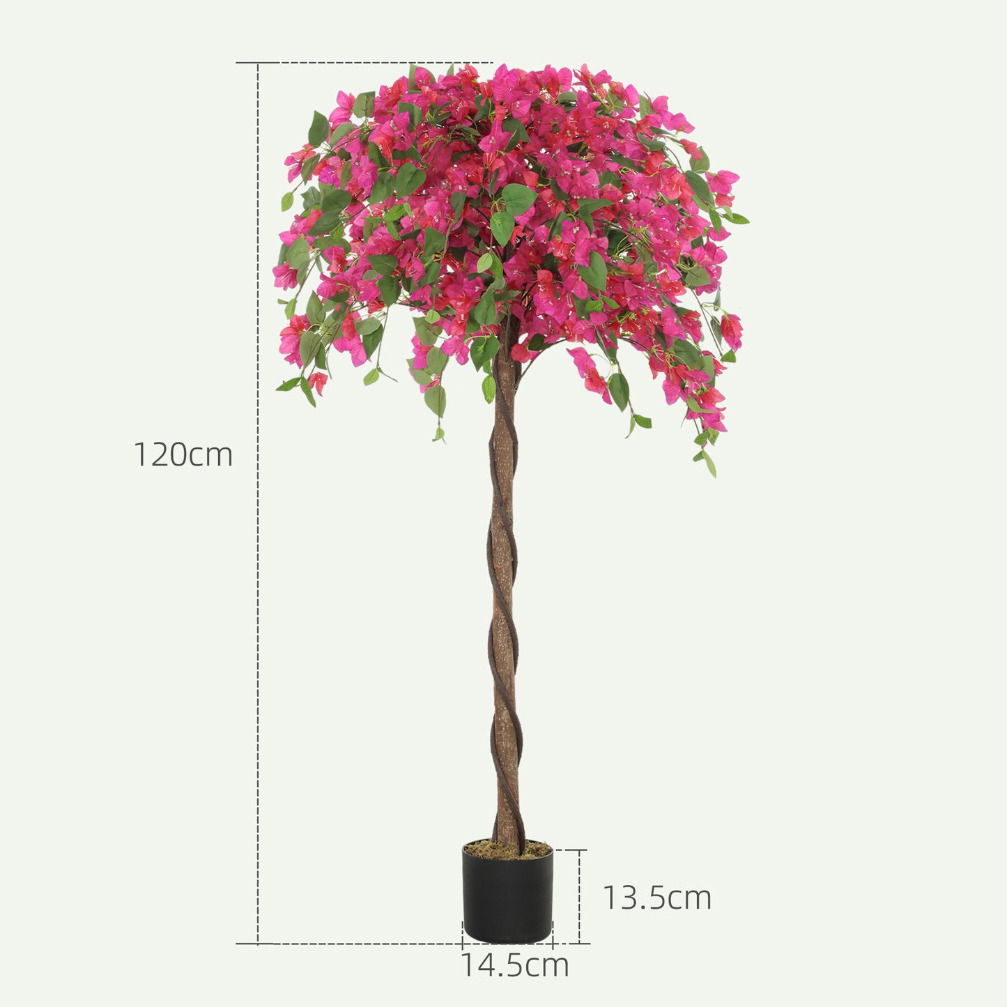HOMCOM 120 Cm Artificial Murraya Plants Set Of 2 In Pots With Red Blossoms For Home Office Garden Decor