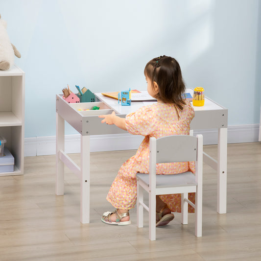 ZONEKIZ Kids Table Chair Set Storage Space Grey - ALL4U RETAILER LTD