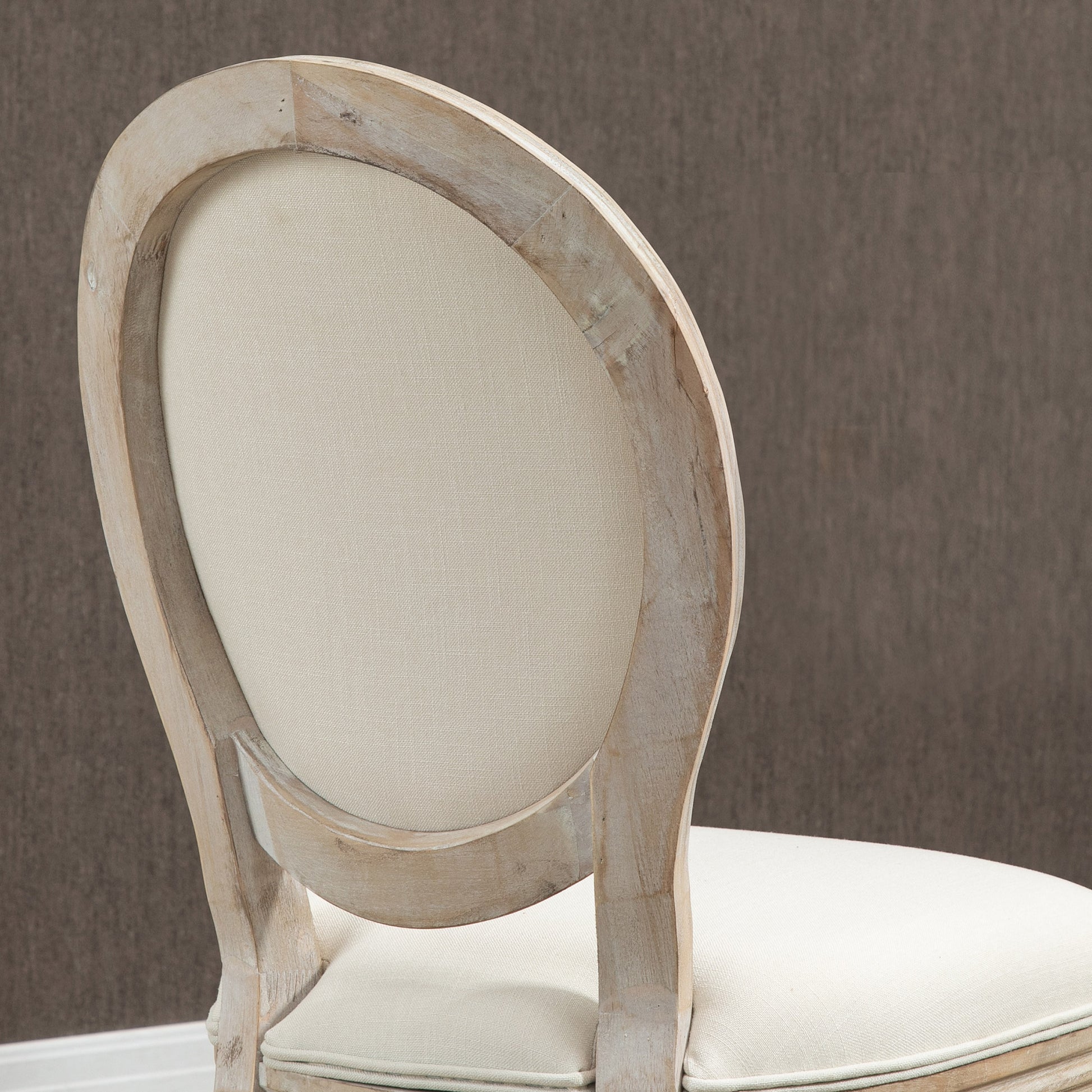 HOMCOM Set of 2 French-Inspired Dining Chairs with Linen-Touch Upholstery and Adjustable Feet, Cream - ALL4U RETAILER LTD