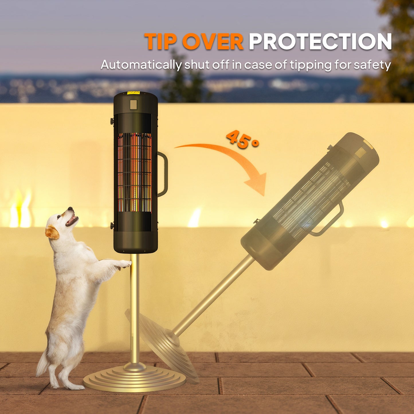 Outsunny Patio Parasol Heater Umbrella Mounted Electric Heater For 25-70 Mm Poles Adjustable Overhead Warmth