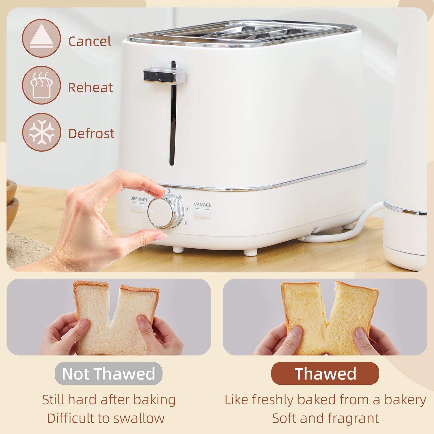 HOMCOM Kettle and Toaster Set 1.7L 3000W Boil Kettle and 2 Slice Toaster White with 6 Browning Levels Defrost Reheat