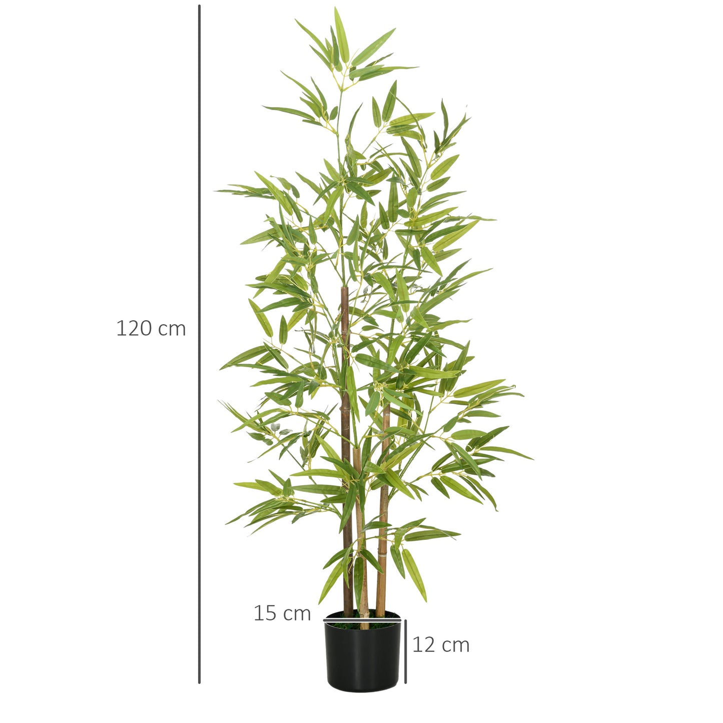 HOMCOM 120 cm Decorative Artificial Bamboo Tree with Pot - Lifelike Indoor Greenery for Home and Office - ALL4U RETAILER LTD