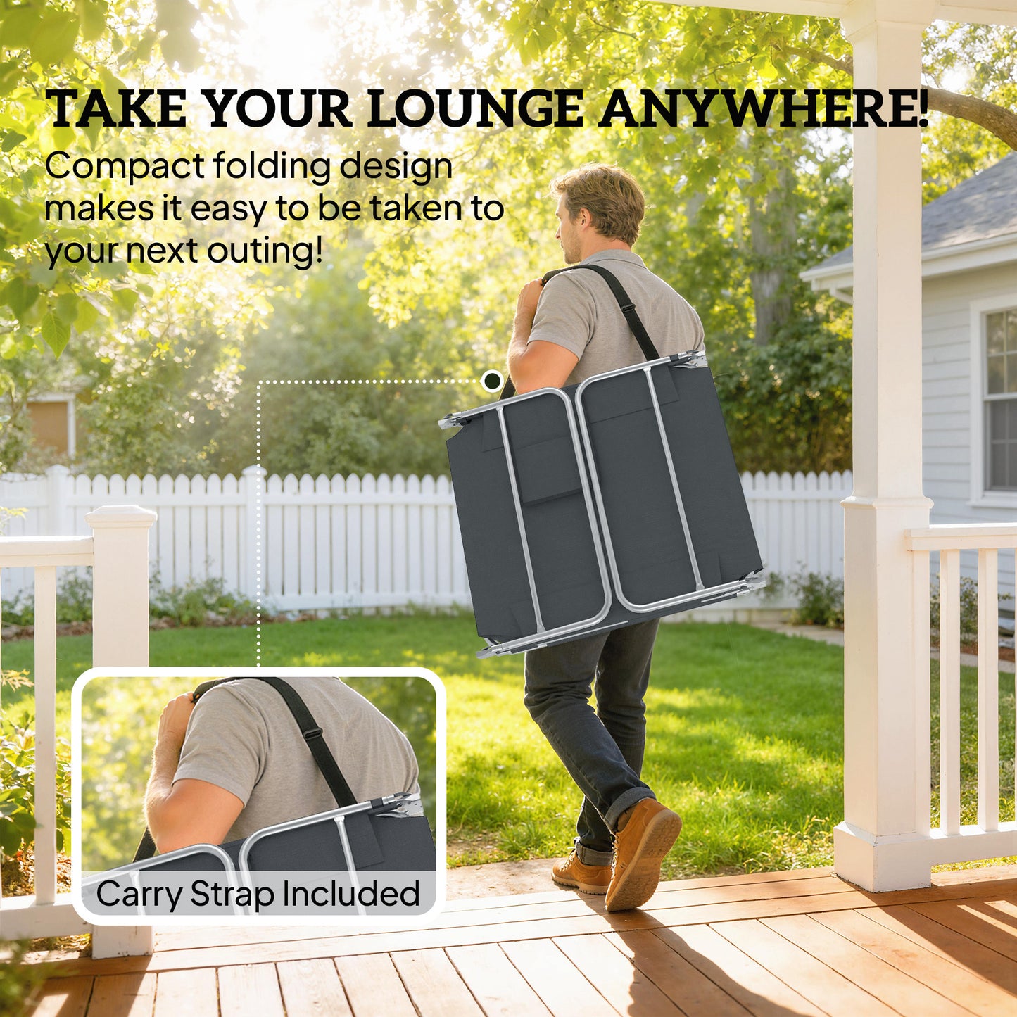 Outsunny Five Position Adjustable Sun Loungers Set Of Two With Reading Hole And Side Pocket Dark Grey
