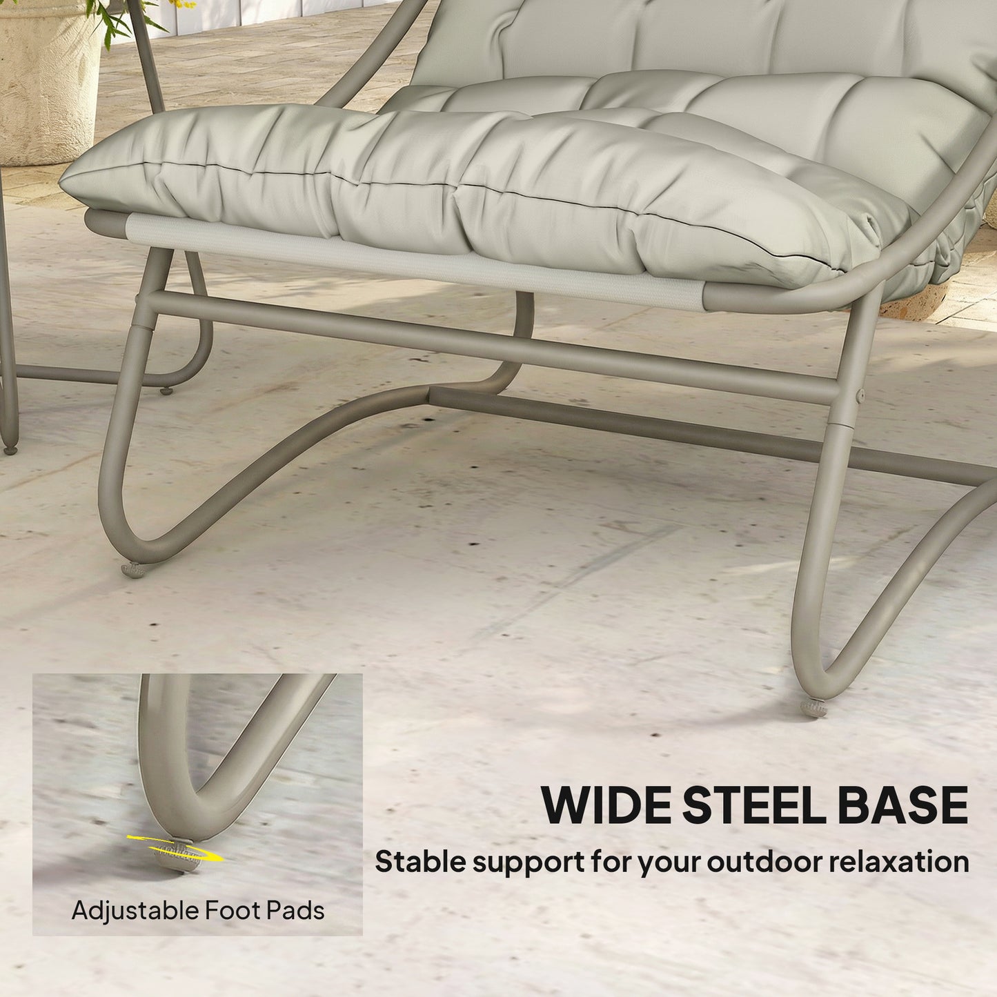 Outsunny 3 Piece Garden Bistro Set With Round Outdoor Table And Chairs For Two Texteline Seats And Cushions Light Grey